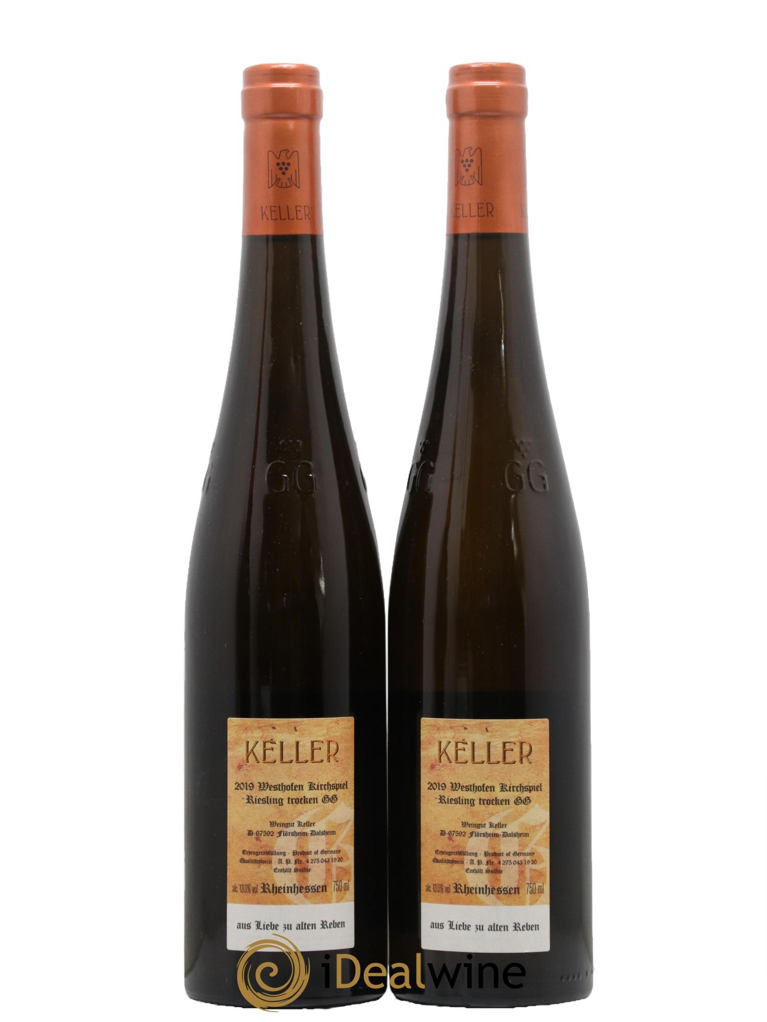 Riesling Trocken Westhofen Kirchspiel Keller 2019 - Lot de 2 bouteilles - 1