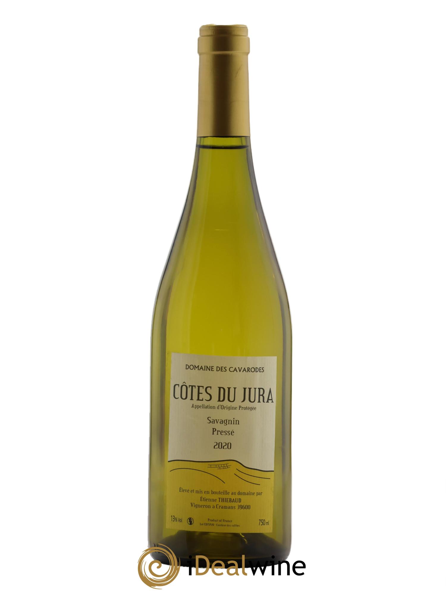 Côtes du Jura Savagnin pressé Cavarodes (Domaine des) - Etienne Thiébaud  2020 - Posten von 1 Flasche - 0