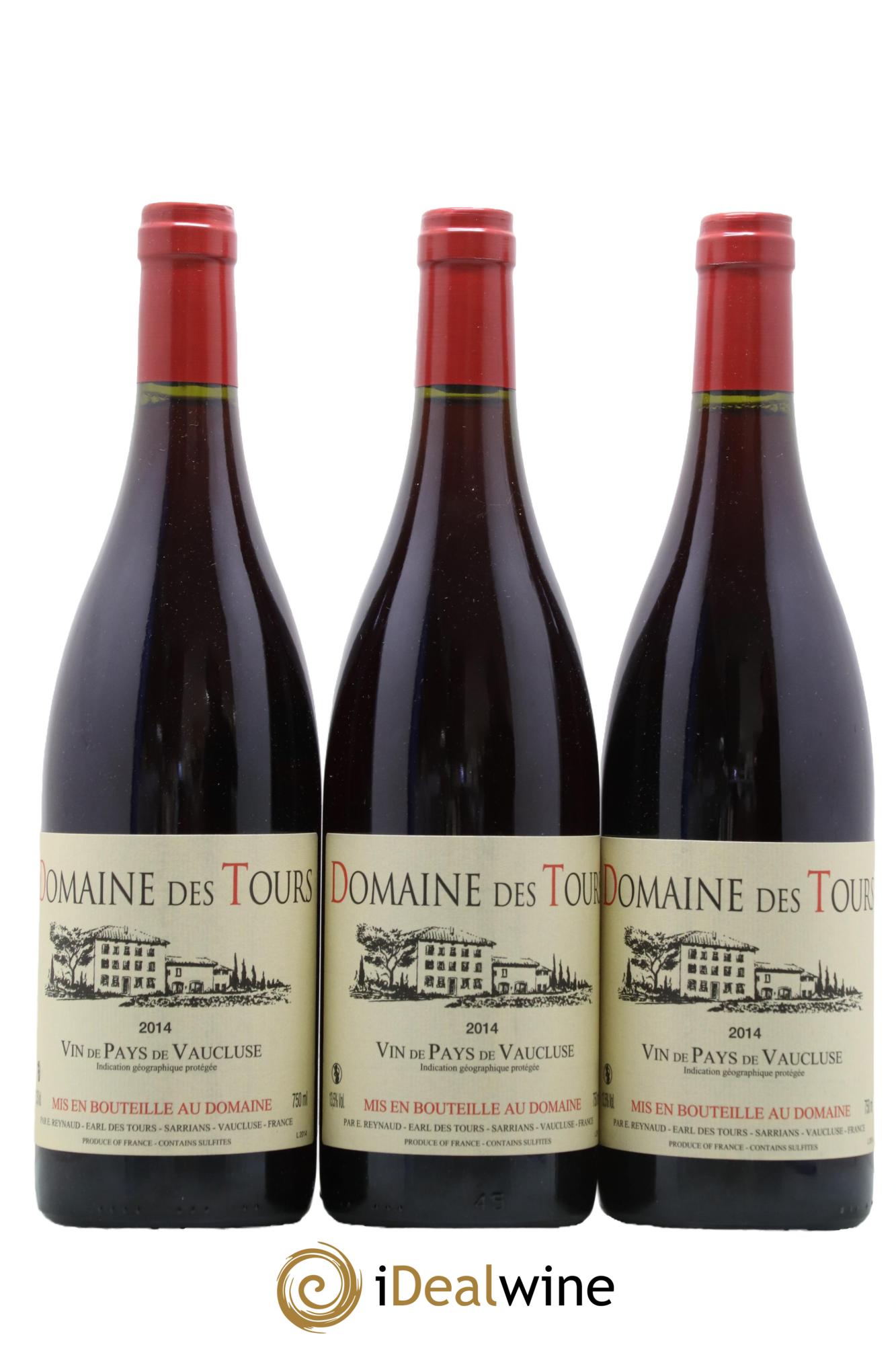 IGP Vaucluse (Vin de Pays de Vaucluse) Domaine des Tours Emmanuel Reynaud 2014 - Lot de 3 bouteilles - 0