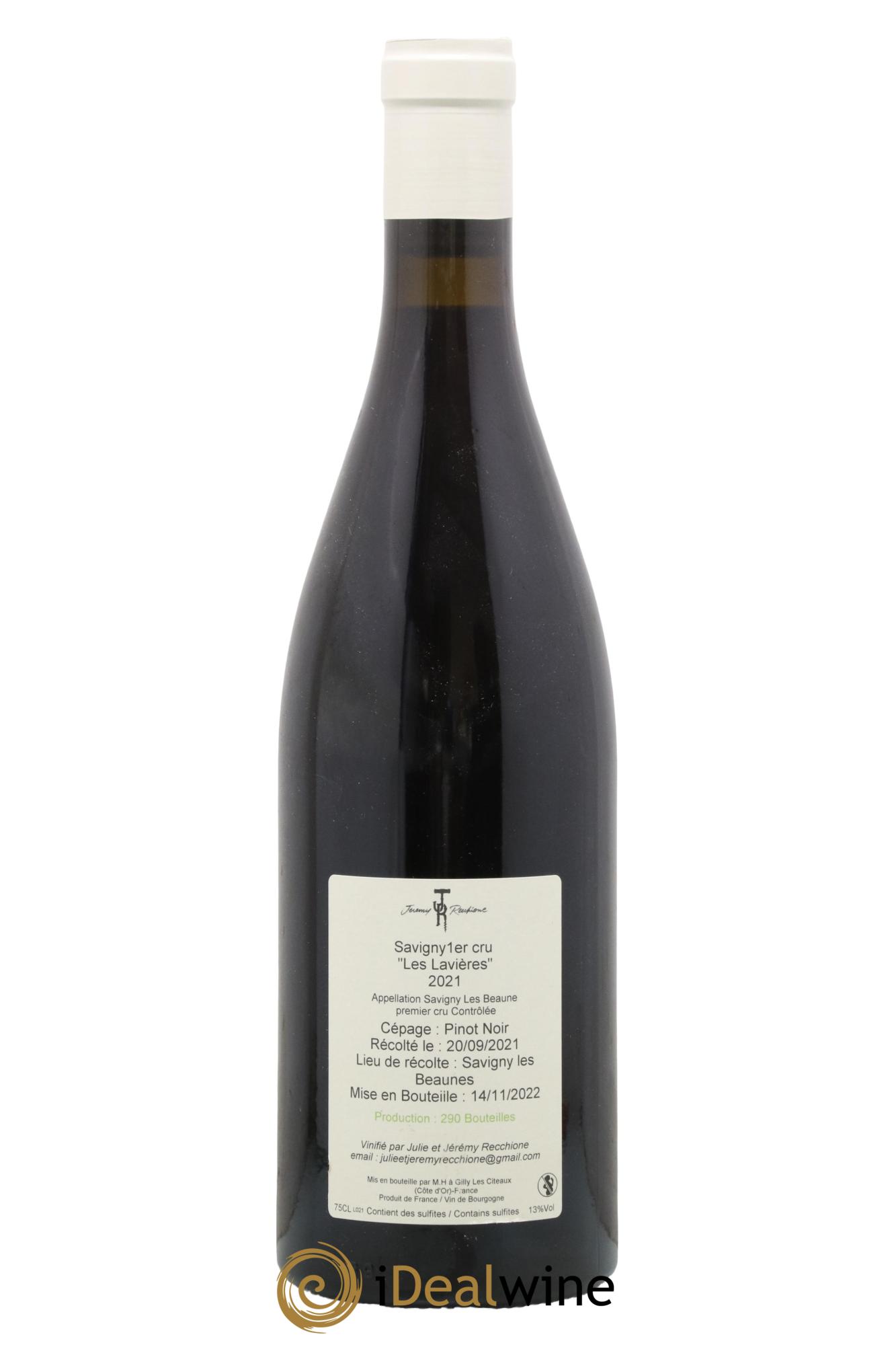 Savigny-lès-Beaune 1er Cru Les Lavières Jérémy Recchione 2021 - Lot de 1 bouteille - 1