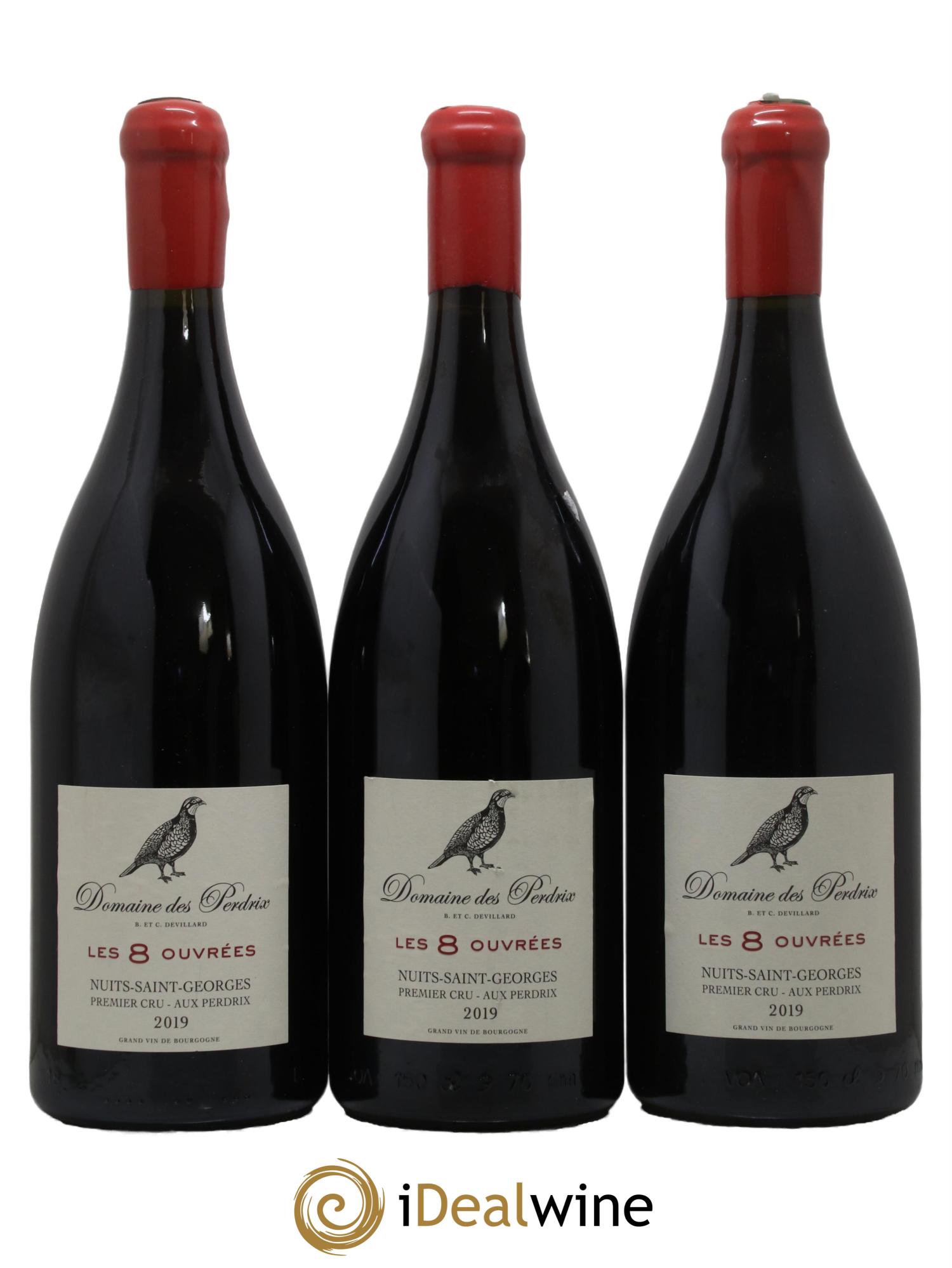 Nuits Saint-Georges 1er Cru Aux Perdrix Les 8 Ouvrées Perdrix (Domaine des) 2019 - Lot de 3 magnums - 0