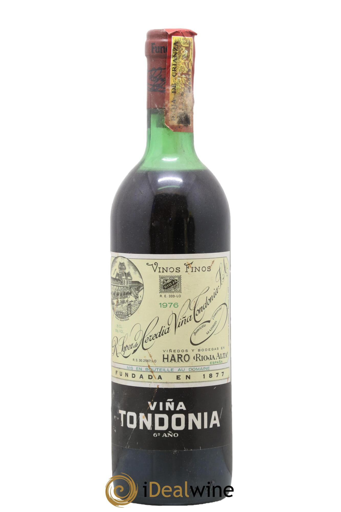 Rioja 6 Ano Vina Tondonia R. Lopez de Heredia  1976 - Lotto di 1 bottiglia - 0