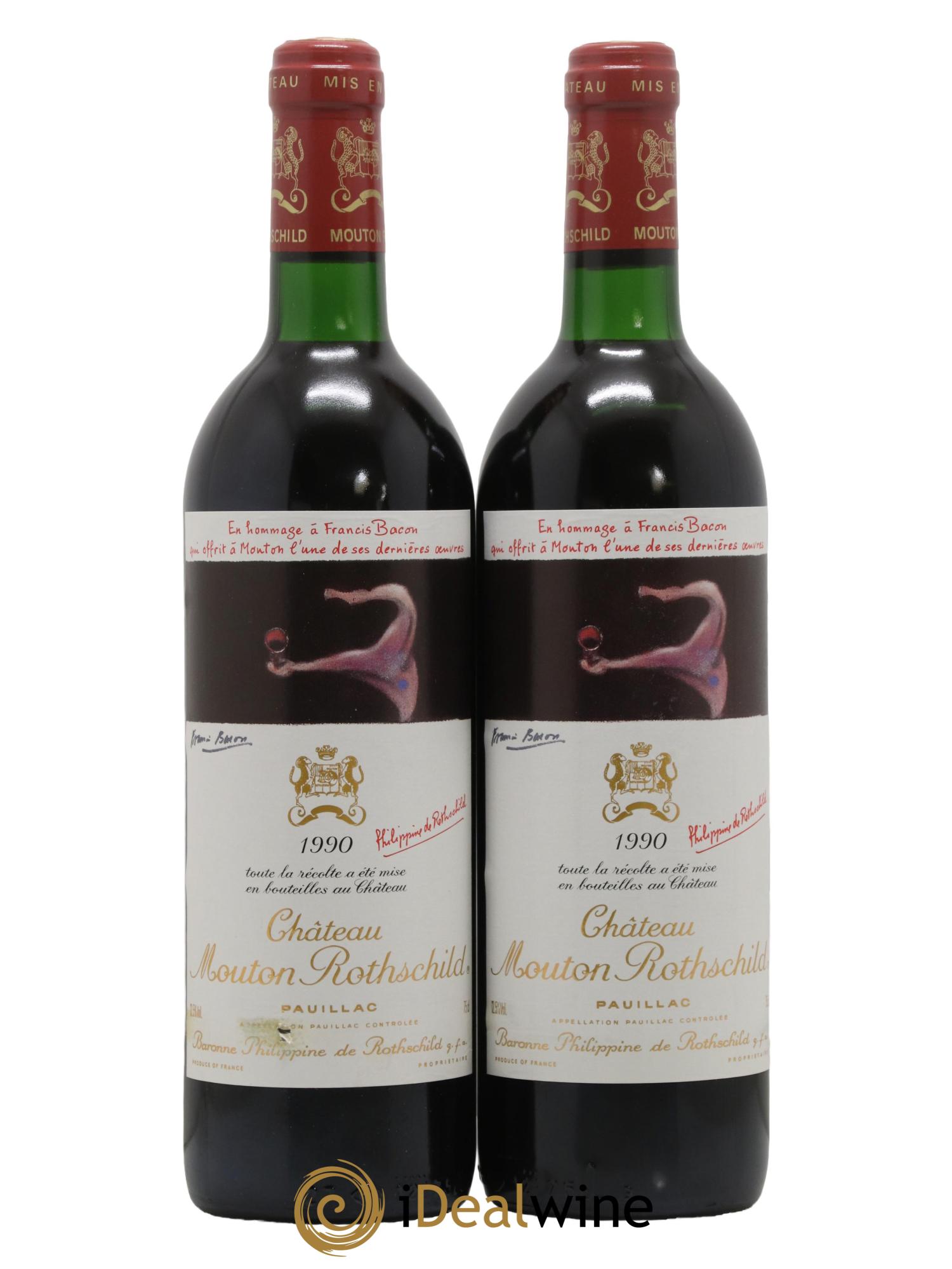 Château Mouton Rothschild 1er Grand Cru Classé 1990 - Posten von 2 Flaschen - 0