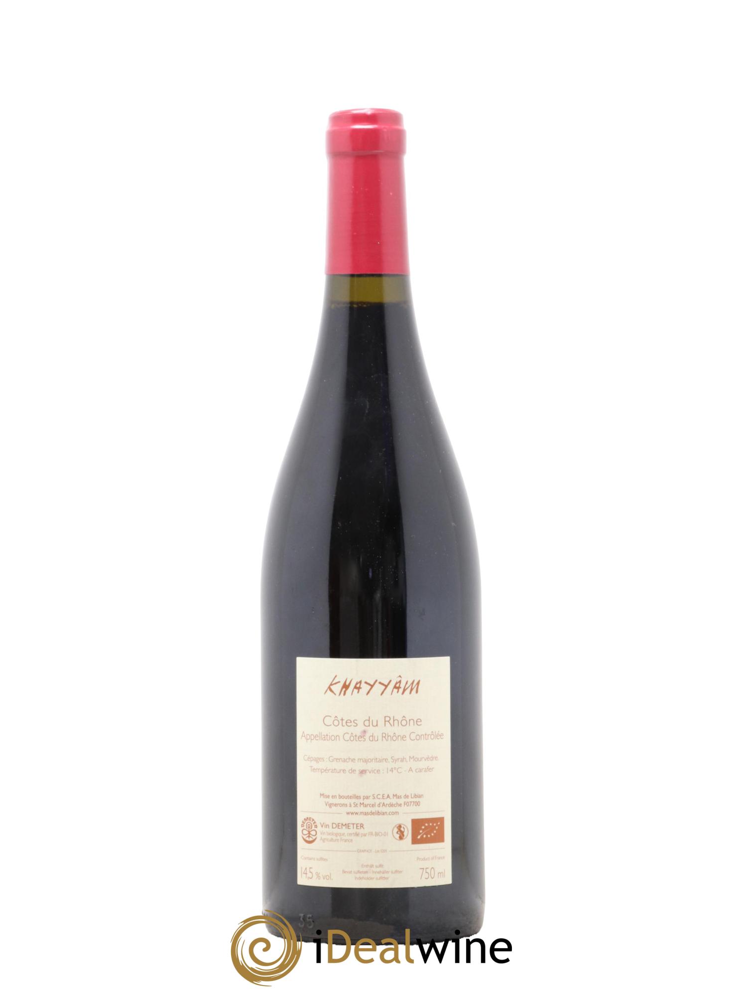 Vin de France (anciennement Côtes du Rhône) Khayyam Mas de Libian 2017 - Lotto di 1 bottiglia - 1