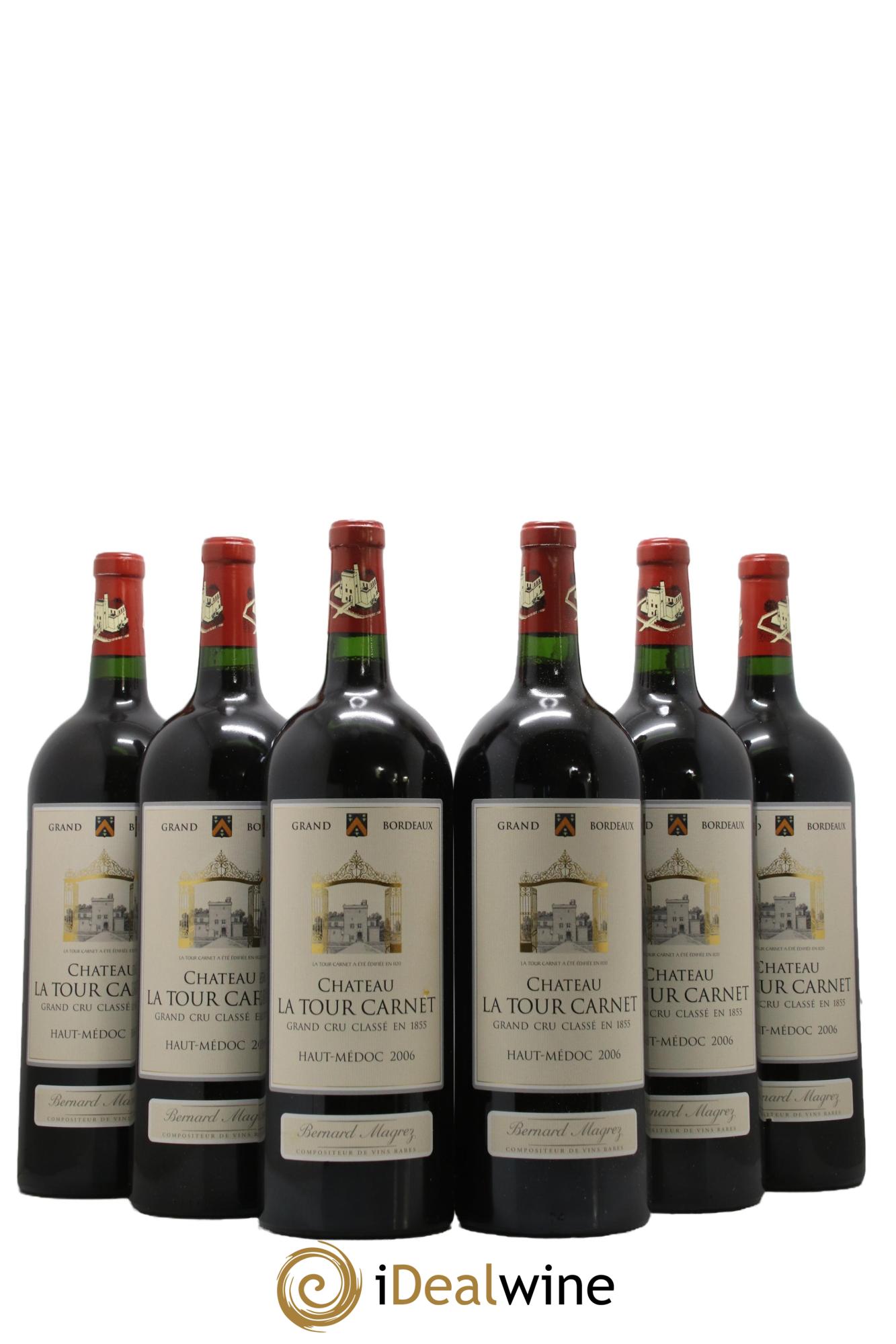 Château la Tour Carnet 4ème Grand Cru Classé 2006 - Lot of 6 magnums - 0