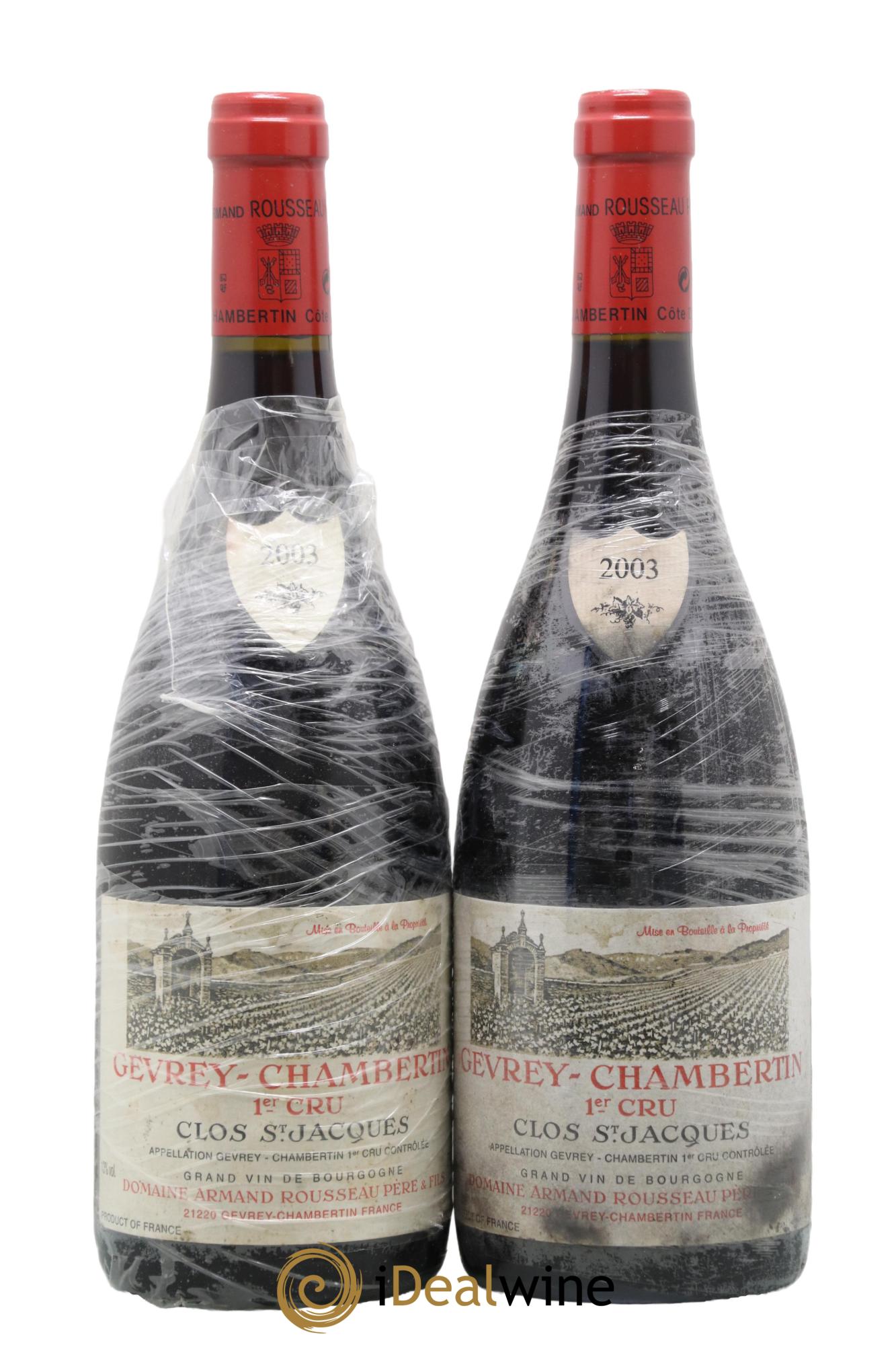 Gevrey-Chambertin 1er Cru Clos Saint-Jacques Armand Rousseau (Domaine) 2003 - Lot de 2 bouteilles - 0