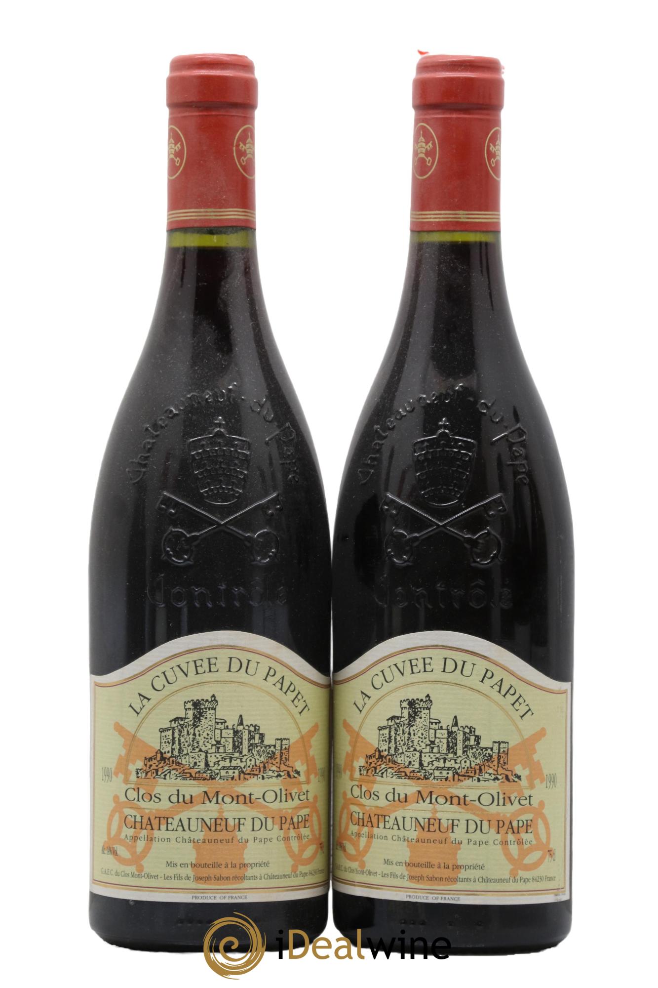 Châteauneuf-du-Pape Cuvée du Papet Clos du Mont-Olivet  1990 - Posten von 2 Flaschen - 0