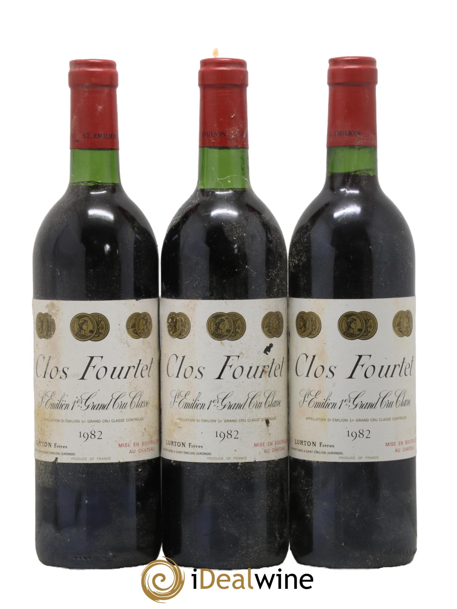 Clos Fourtet 1er Grand Cru Classé B 1982 - Lot of 3 bottles - 0