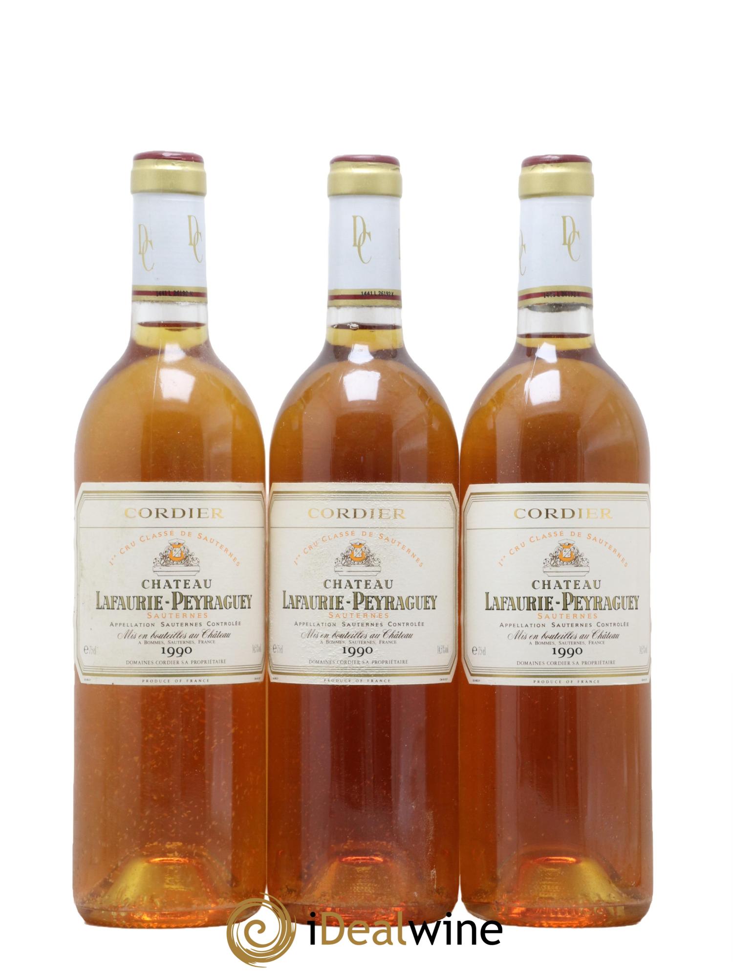 Château Lafaurie-Peyraguey 1er Grand Cru Classé 1990 - Posten von 3 Flaschen - 0