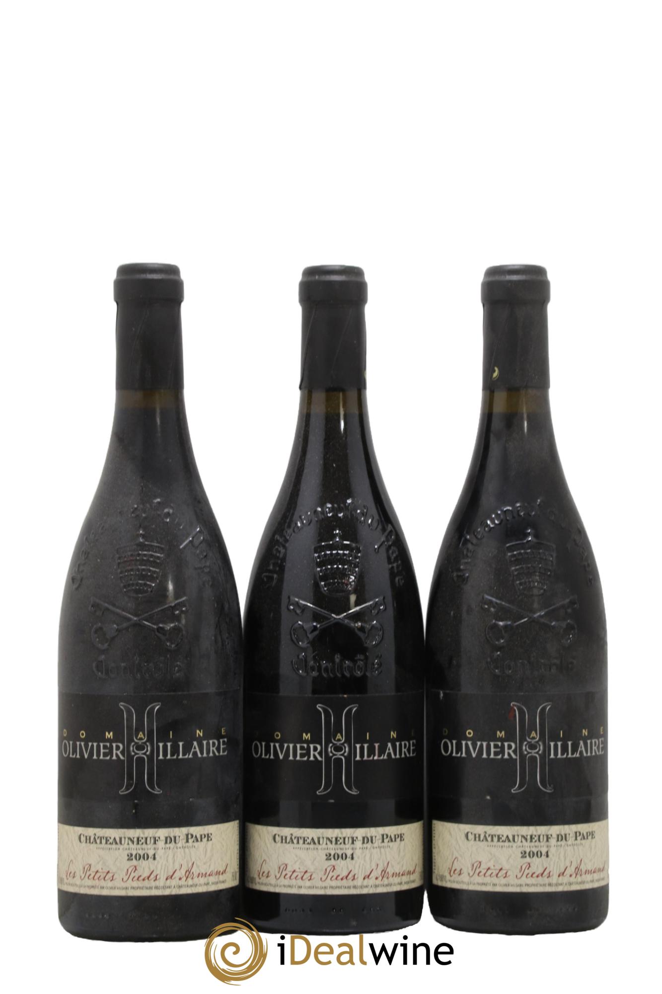 Châteauneuf-du-Pape Les Petits Pieds d'Armand Olivier Hilaire 2004 - Lot de 3 bouteilles - 0