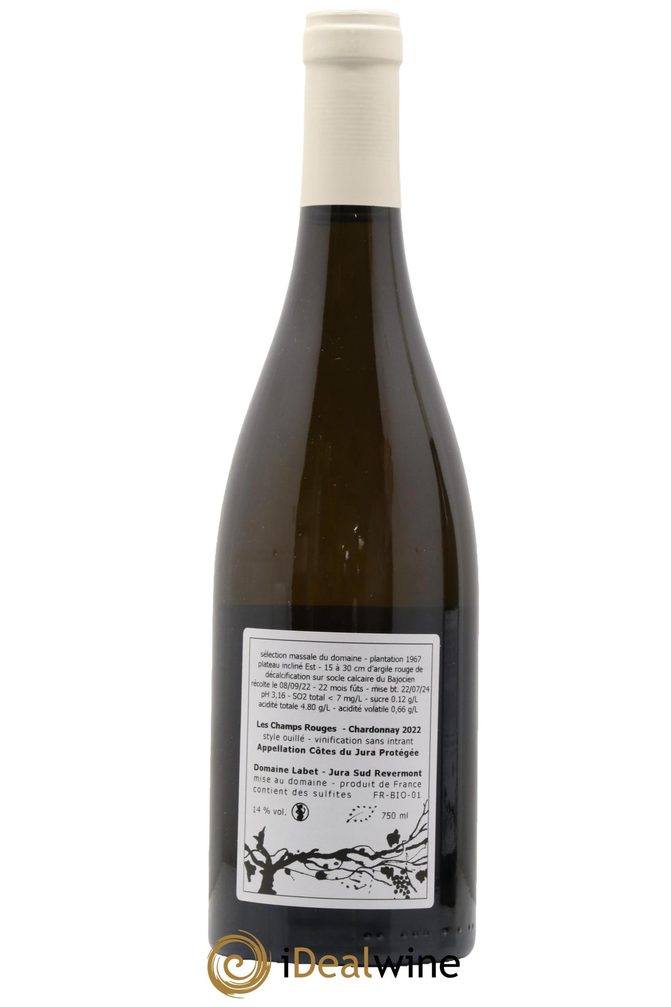 Côtes du Jura Chardonnay Les Champs Rouges Romain - Julien  - Charline Labet 2022 - Lotto di 1 bottiglia - 1