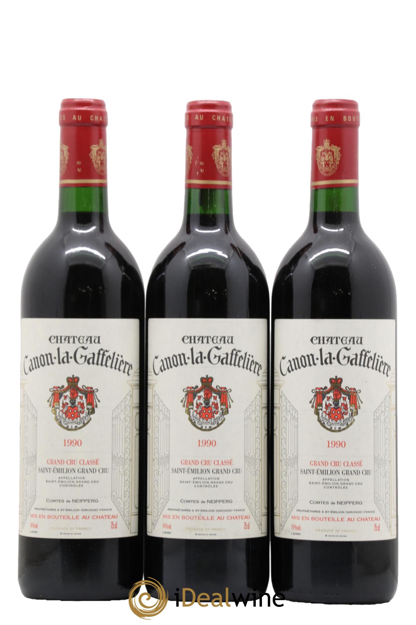 Château Canon la Gaffelière 1er Grand Cru Classé B 1990 - Posten von 3 Flaschen - 0