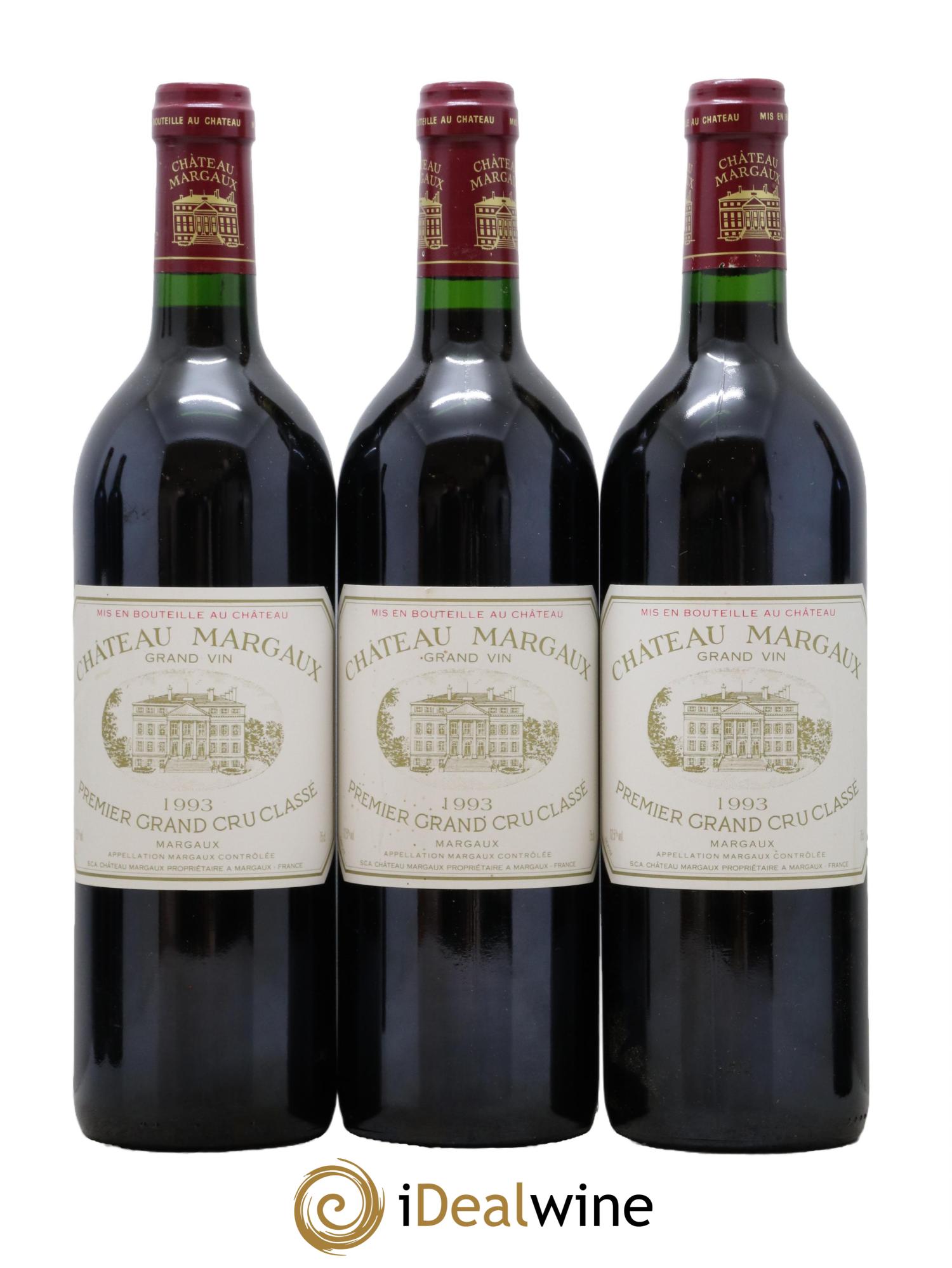 Château Margaux 1er Grand Cru Classé 1993 - Lot de 3 bouteilles - 0