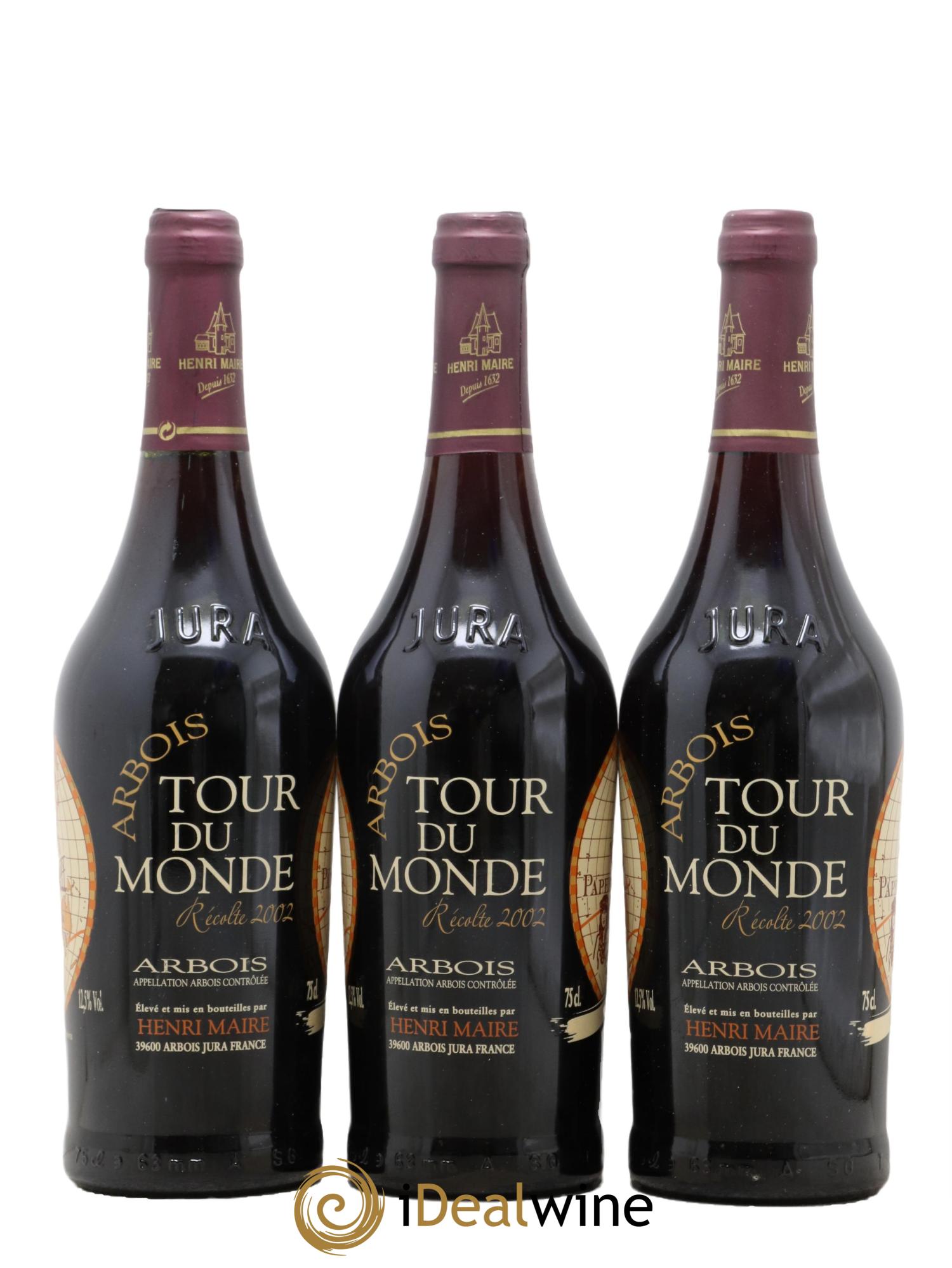 Arbois Tour Du Monde Domaine Henri Maire 2002 - Posten von 3 Flaschen - 0