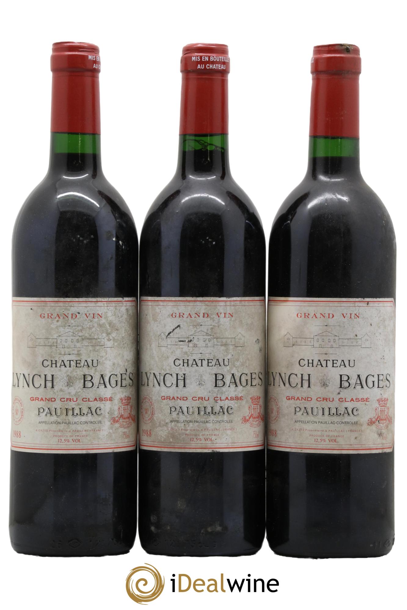 Château Lynch Bages 5ème Grand Cru Classé 1988 - Lot of 3 bottles - 0