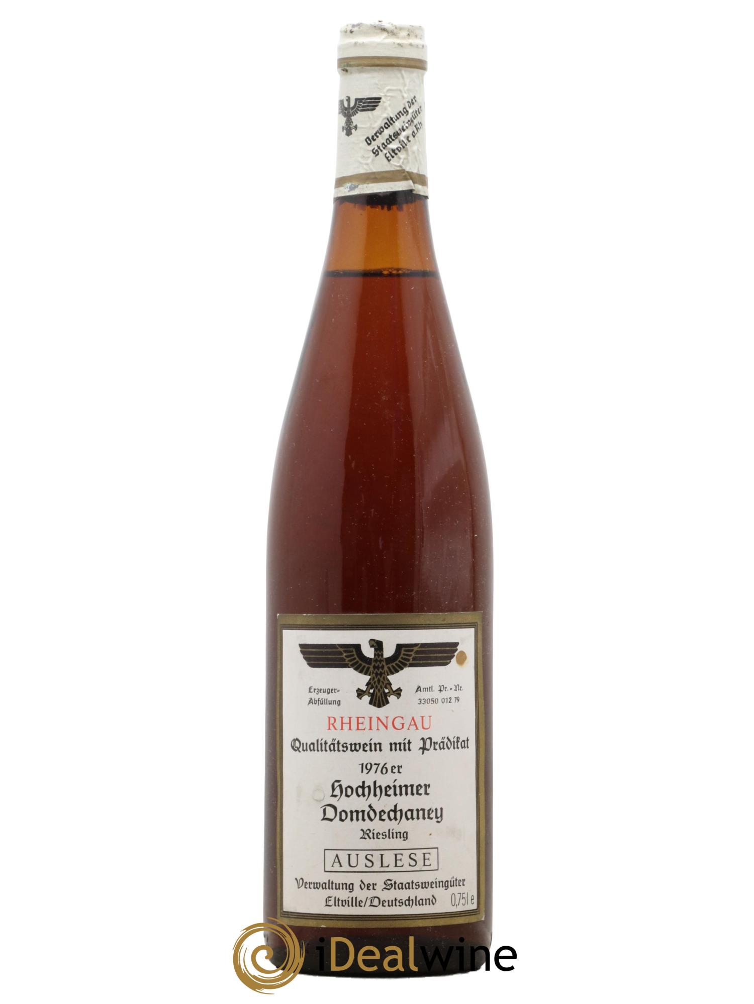 Allemagne Rheingau Hocheimer Auslese Eltville 1976 - Posten von 1 Flasche - 0