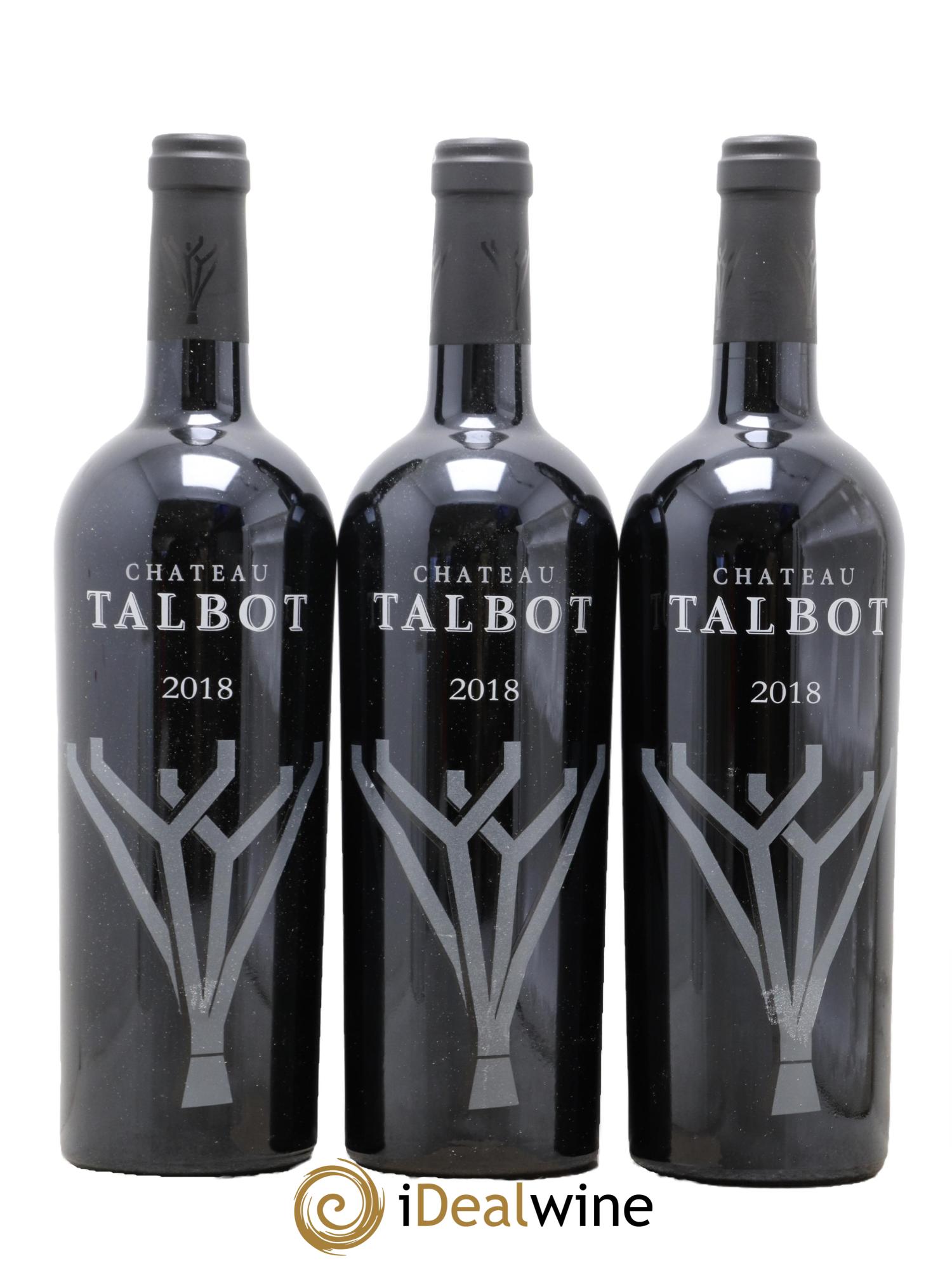 Château Talbot 4ème Grand Cru Classé 2018 - Posten von 3 Flaschen - 0