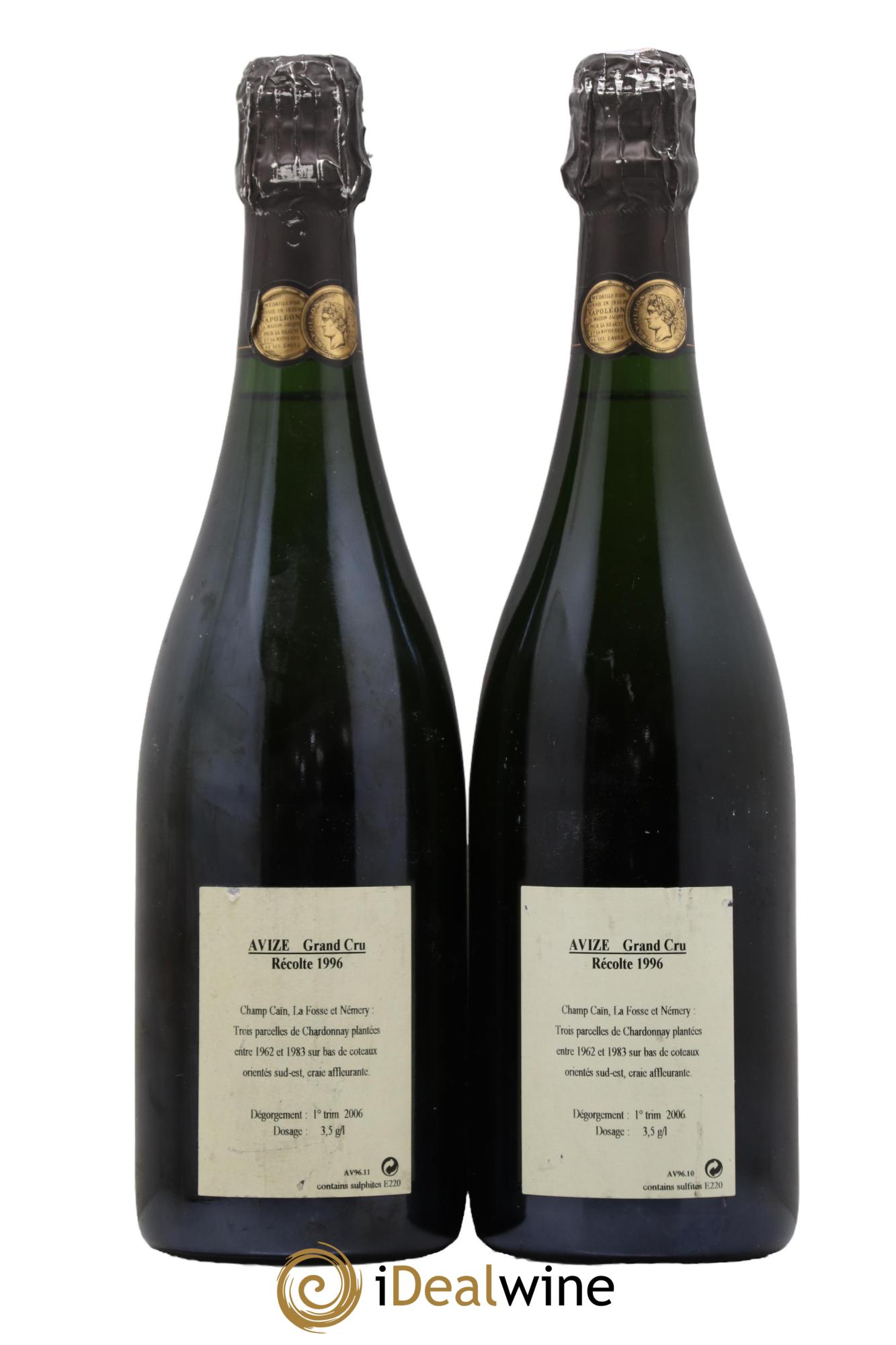 Champagne Avize Grand Cru Jacquesson 1996 - Posten von 2 Flaschen - 1