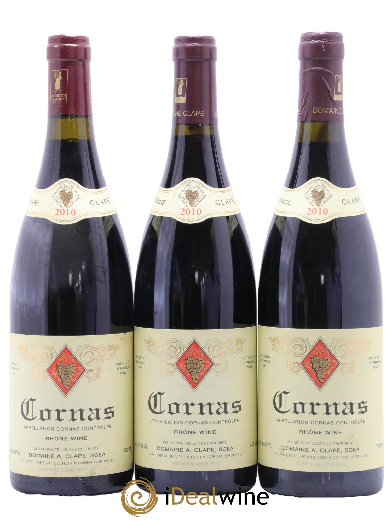 Cornas Auguste Clape 2010 - Lot of 3 bottles - 0