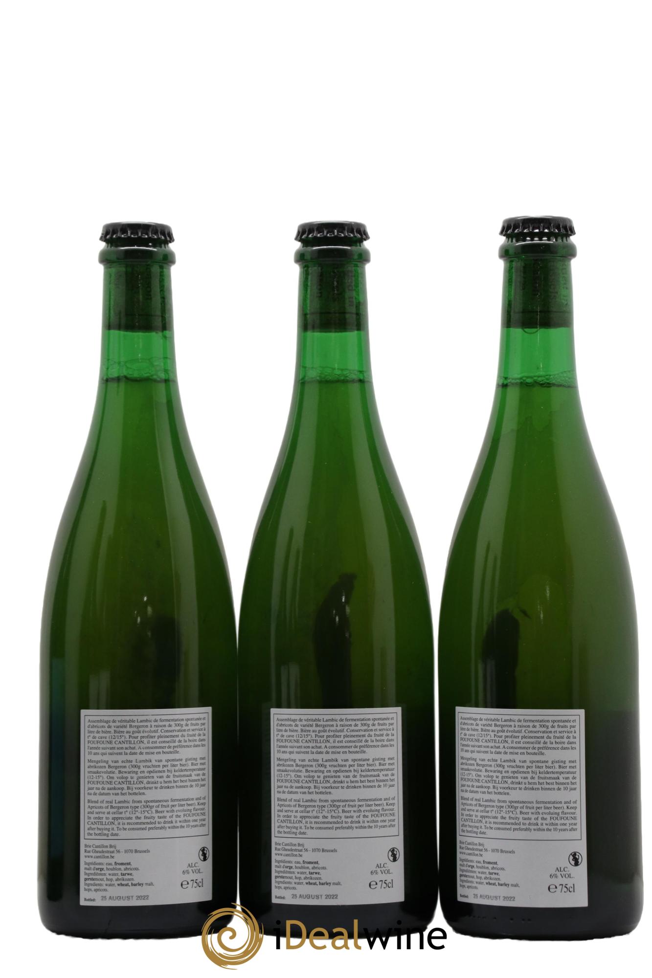 Bière Cantillon Fou' Foune Lambic Mise 2022 - Posten von 3 Flaschen - 1