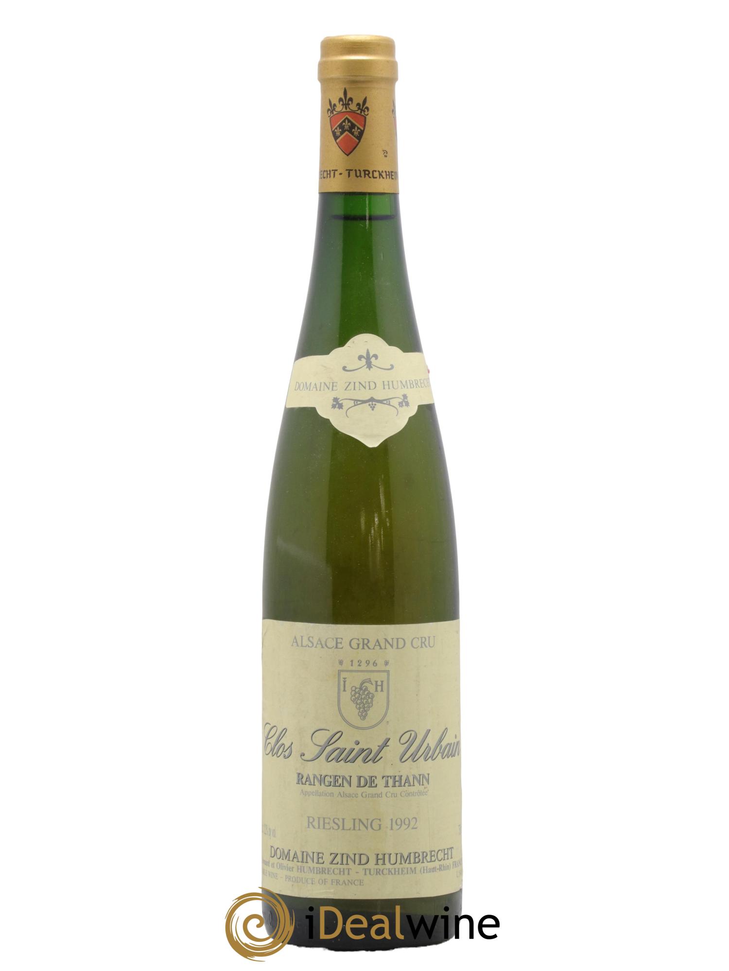 Alsace Riesling Grand Cru Rangen de Thann Clos Saint Urbain Zind-Humbrecht (Domaine) 1992 - Posten von 1 Flasche - 0