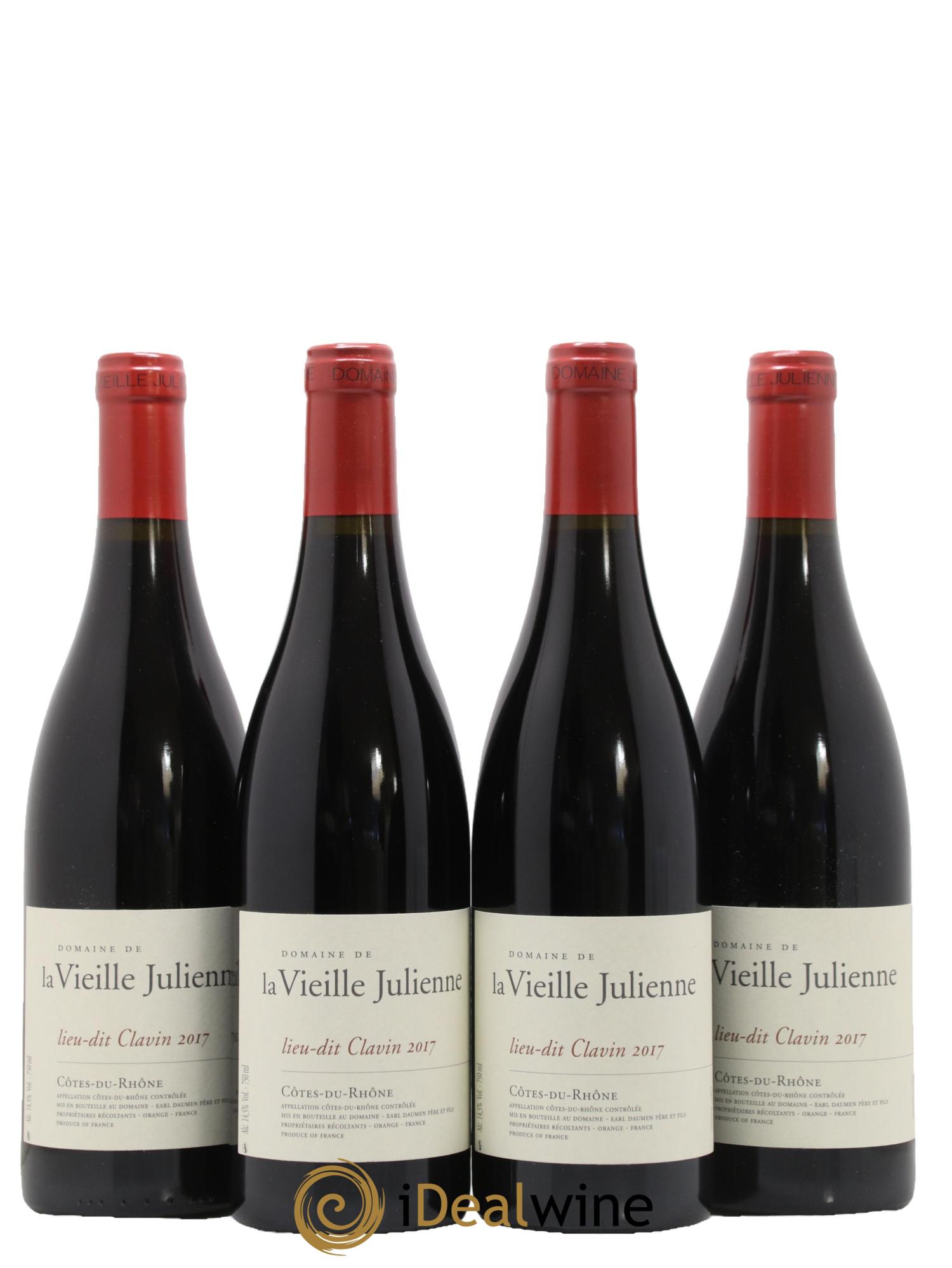 Côtes du Rhône Vieille Julienne (Domaine de la) Lieu-dit Clavin Jean-Paul Daumen 2017 - Lot de 4 bouteilles - 0