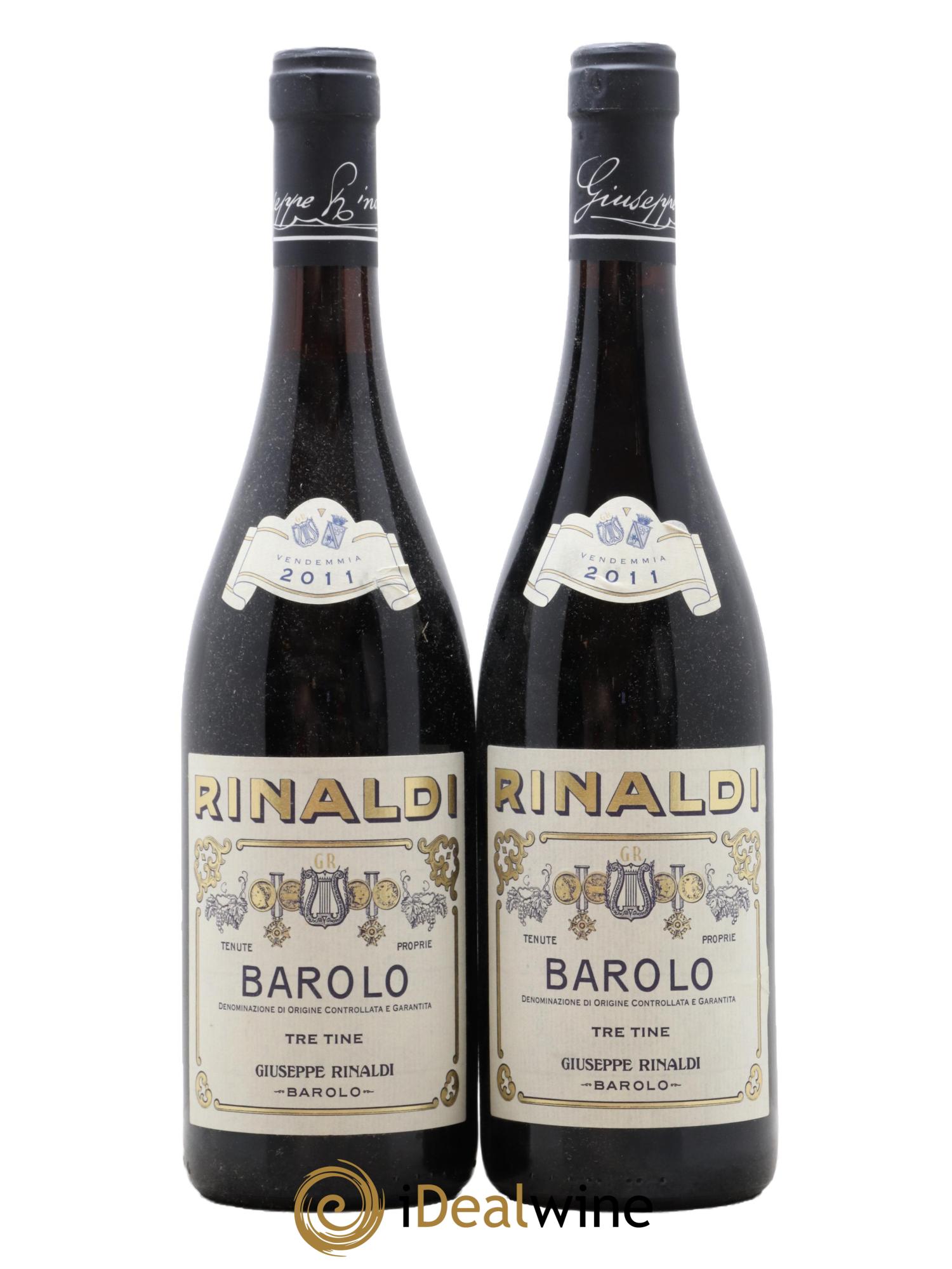 Barolo DOCG Tre Tine Giuseppe Rinaldi 2011 - Lot de 2 bouteilles - 0