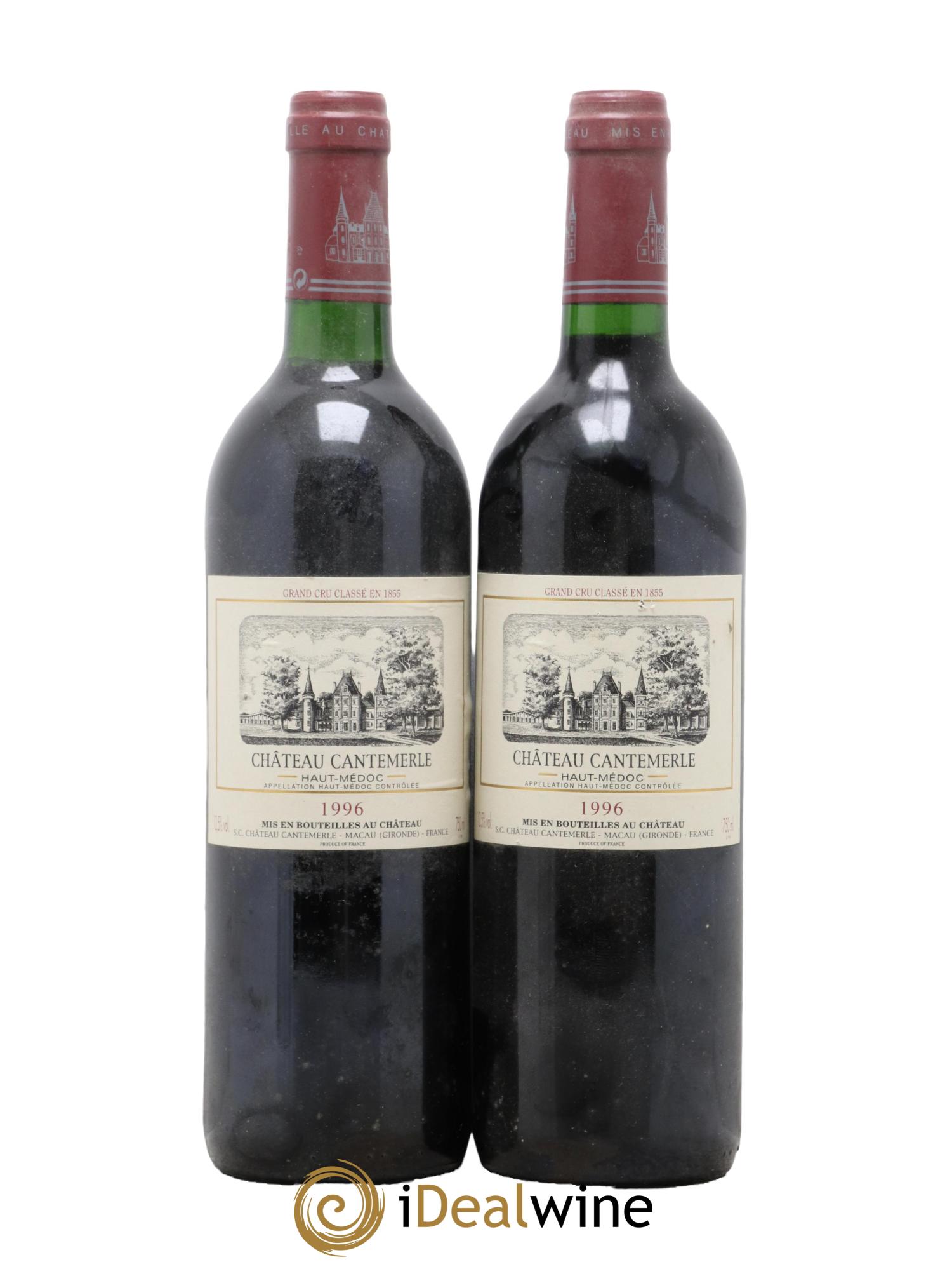 Château Cantemerle 5ème Grand Cru Classé 1996 - Posten von 2 Flaschen - 0