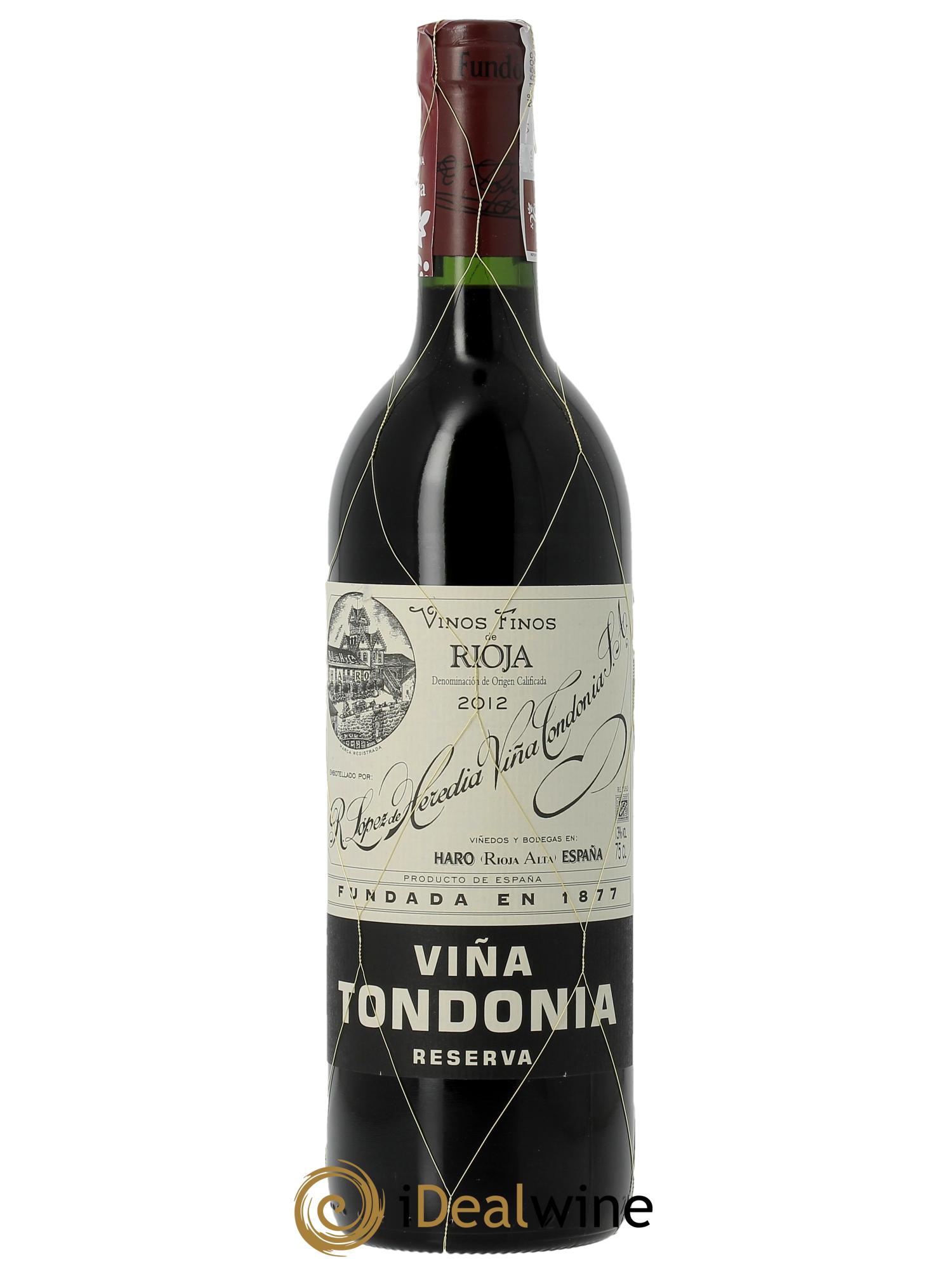 Rioja DOCA Reserva Vina Tondonia R. Lopez de Heredia   2012 - Posten von 1 Flasche - 0