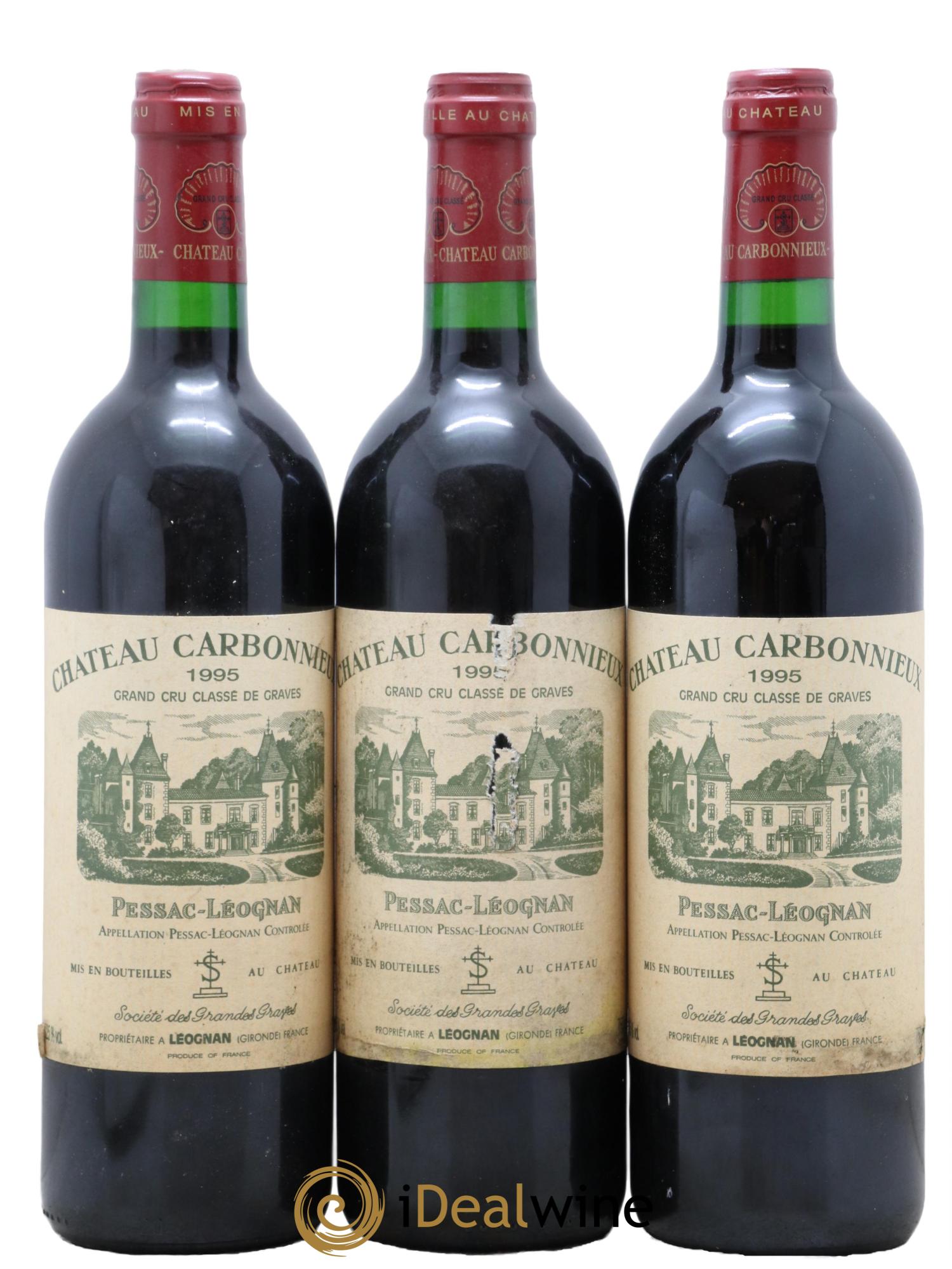 Château Carbonnieux Cru Classé de Graves  1995 - Lot de 3 bouteilles - 0