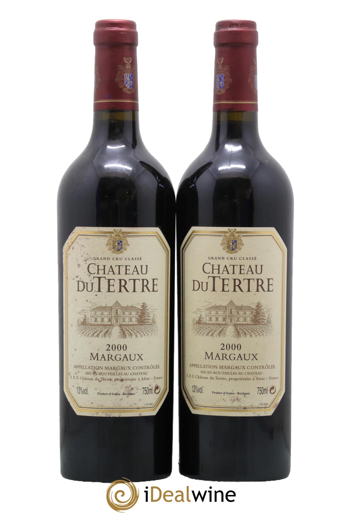 Château du Tertre 5ème Grand Cru Classé 2000 - Lot de 2 bouteilles - 0