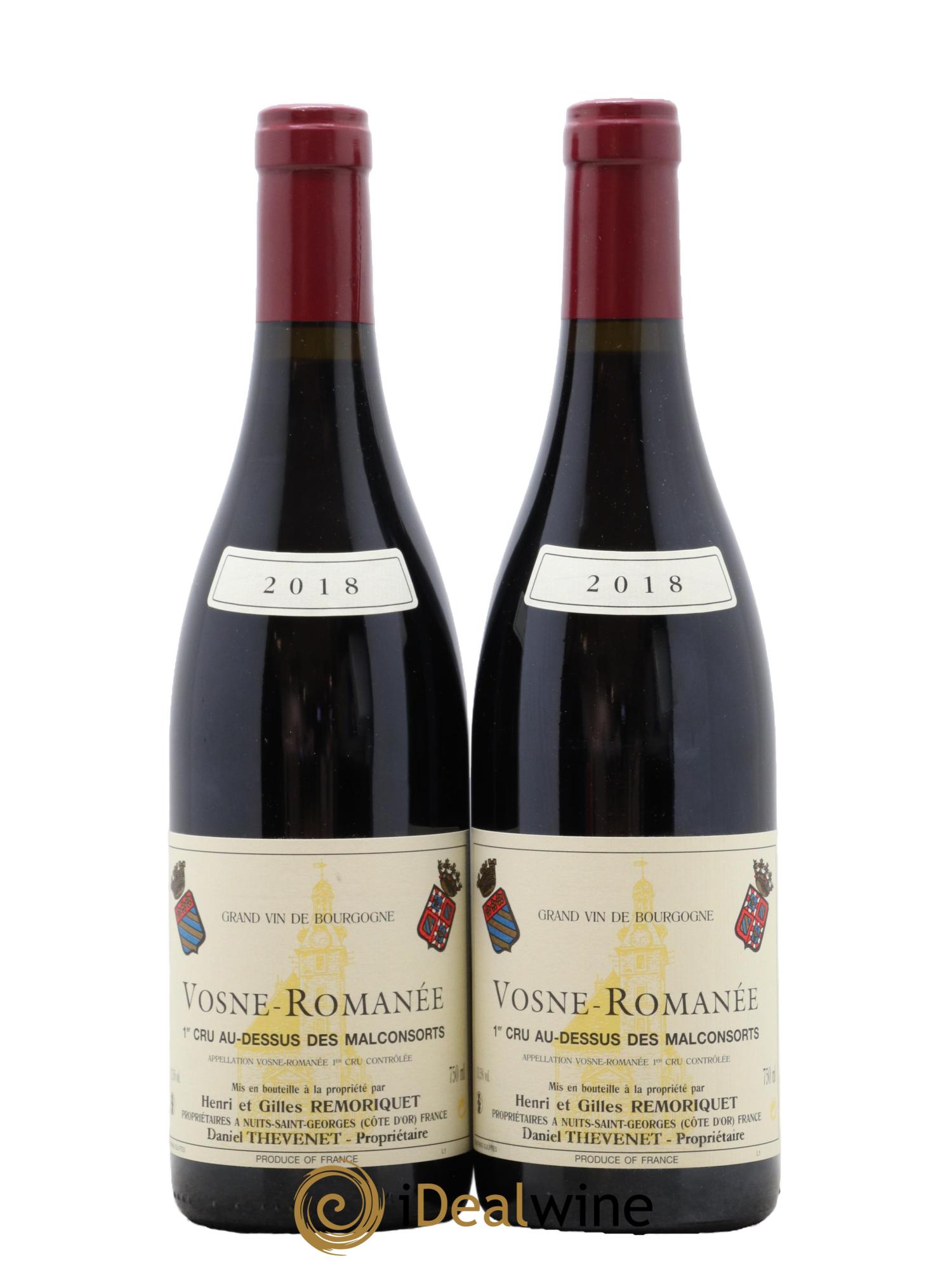 Vosne-Romanée 1er Cru Au Dessus des Malconsorts Gilles Remoriquet 2018 - Lot of 2 bottles - 0