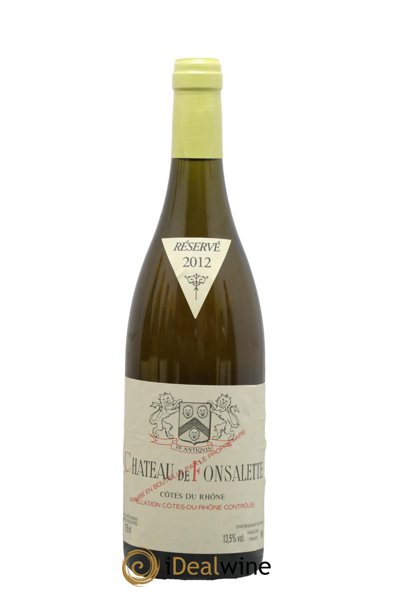 Côtes du Rhône Château de Fonsalette Emmanuel Reynaud 2012 - Lot de 1 bouteille - 0