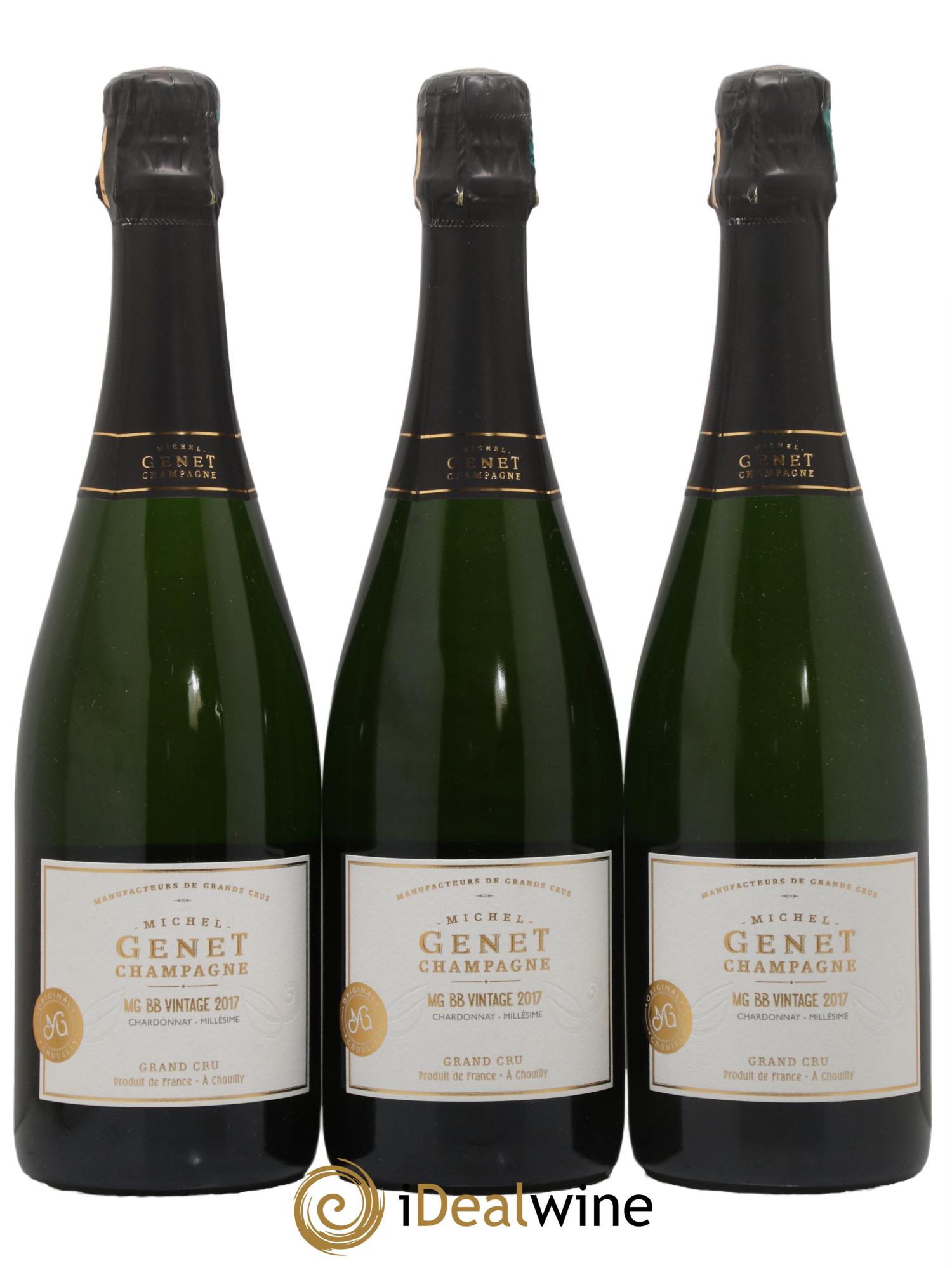 Champagne Grand Cru Blanc de Blancs Maison Michel Genet 2017 - Lot of 3 bottles - 0