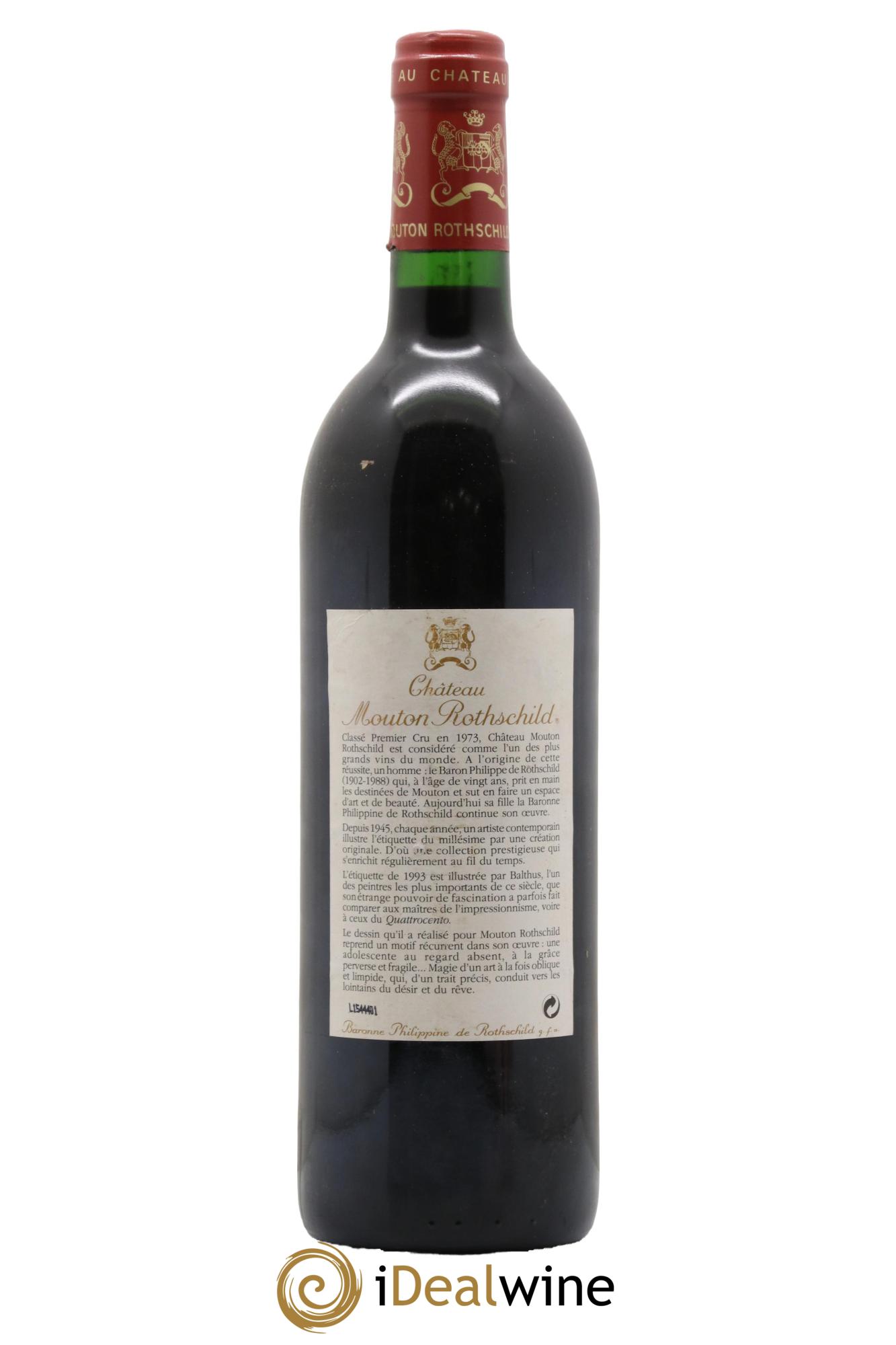 Château Mouton Rothschild 1er Grand Cru Classé 1993 - Posten von 1 Flasche - 1