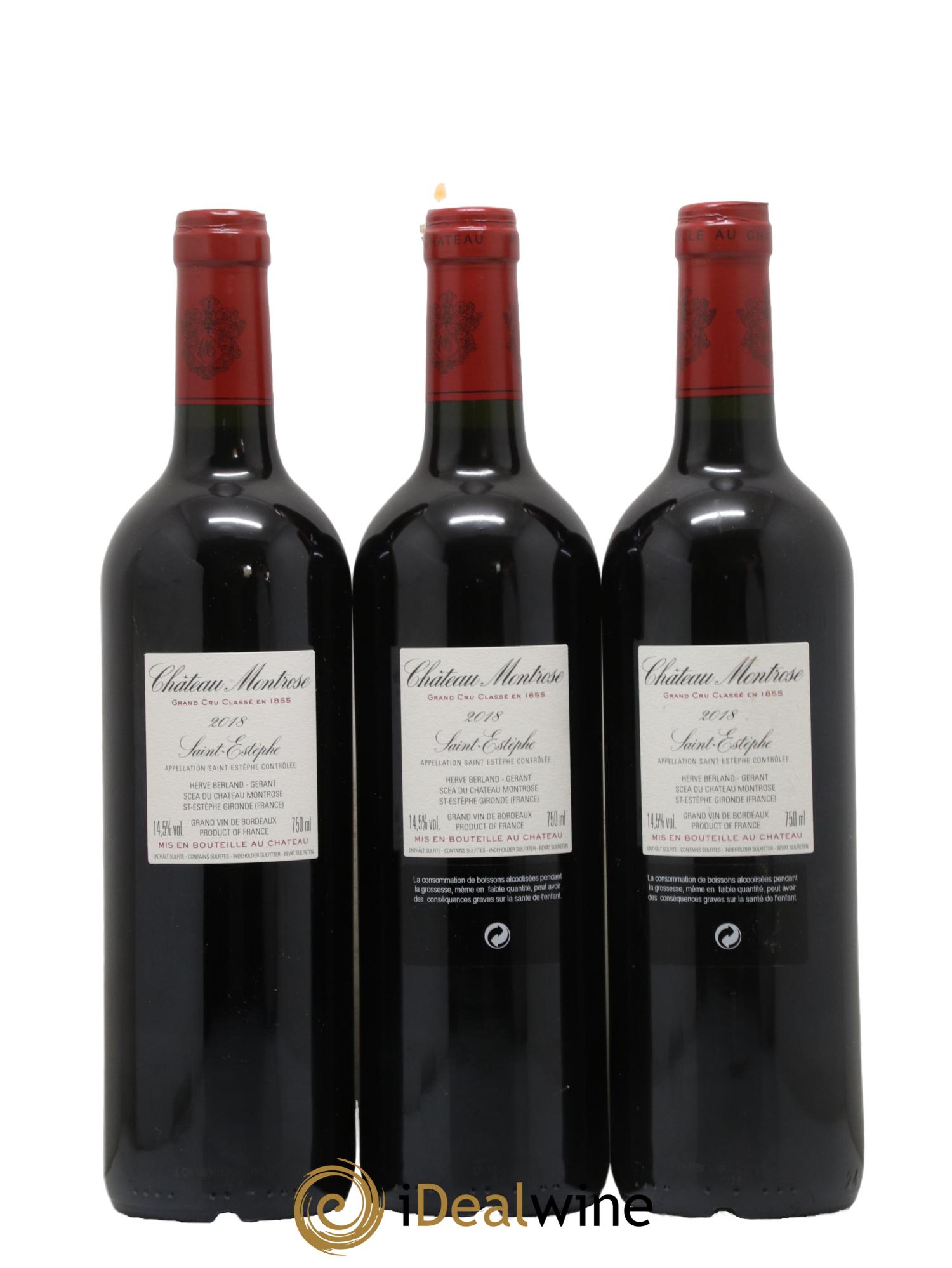 Château Montrose 2ème Grand Cru Classé  2018 - Lot de 3 bouteilles - 1