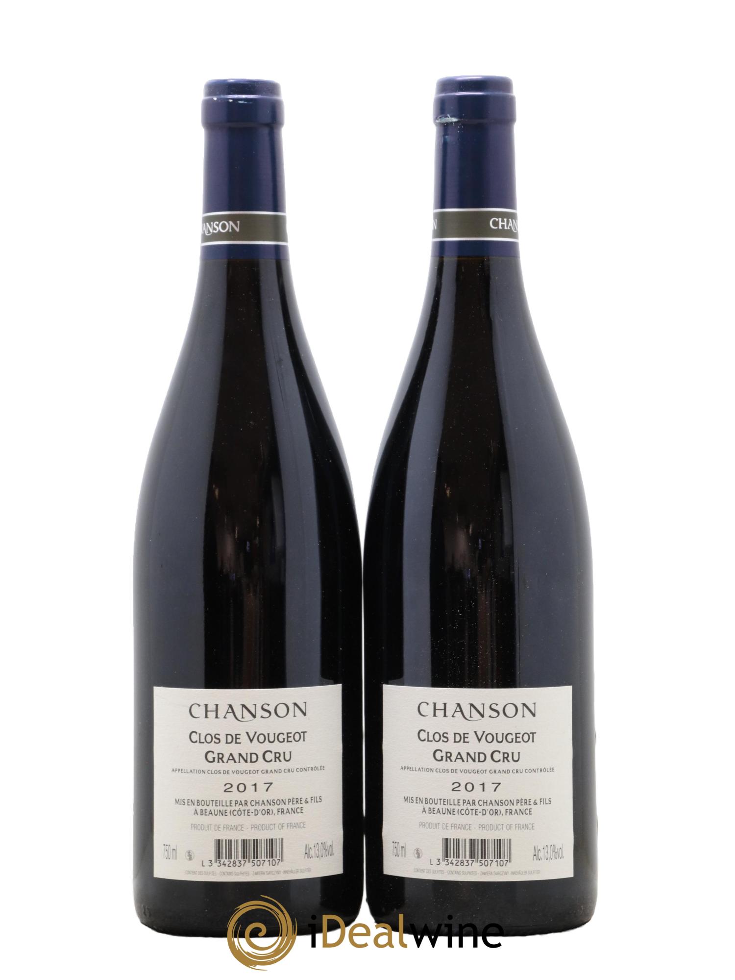 Clos de Vougeot Grand Cru Chanson 2017 - Lot de 2 bouteilles - 1