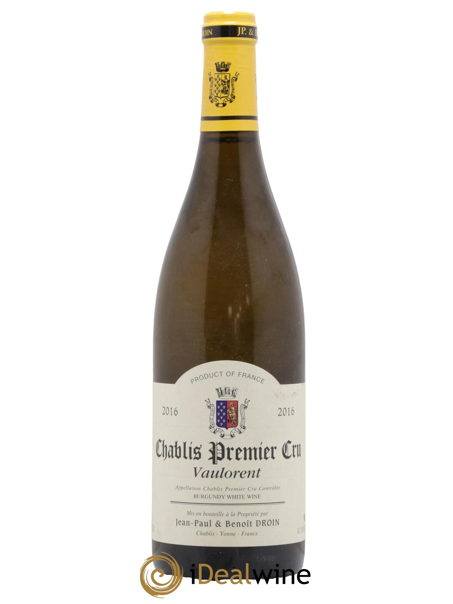 Chablis 1er Cru Vaulorent Jean-Paul & Benoît Droin (Domaine)  2016 - Lotto di 1 bottiglia - 0