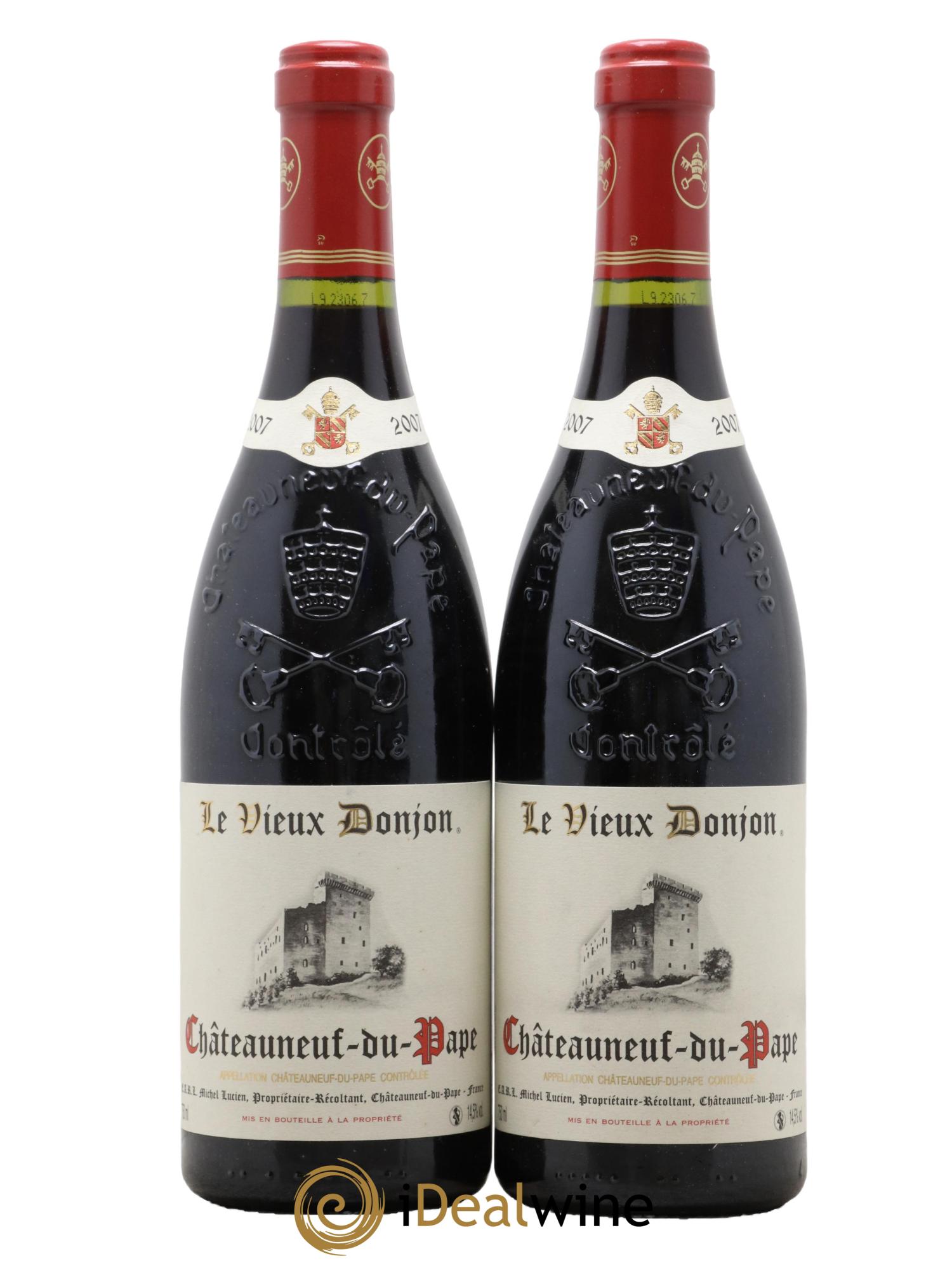 Châteauneuf-du-Pape Le Vieux Donjon Michel Lucien 2007 - Posten von 2 Flaschen - 0