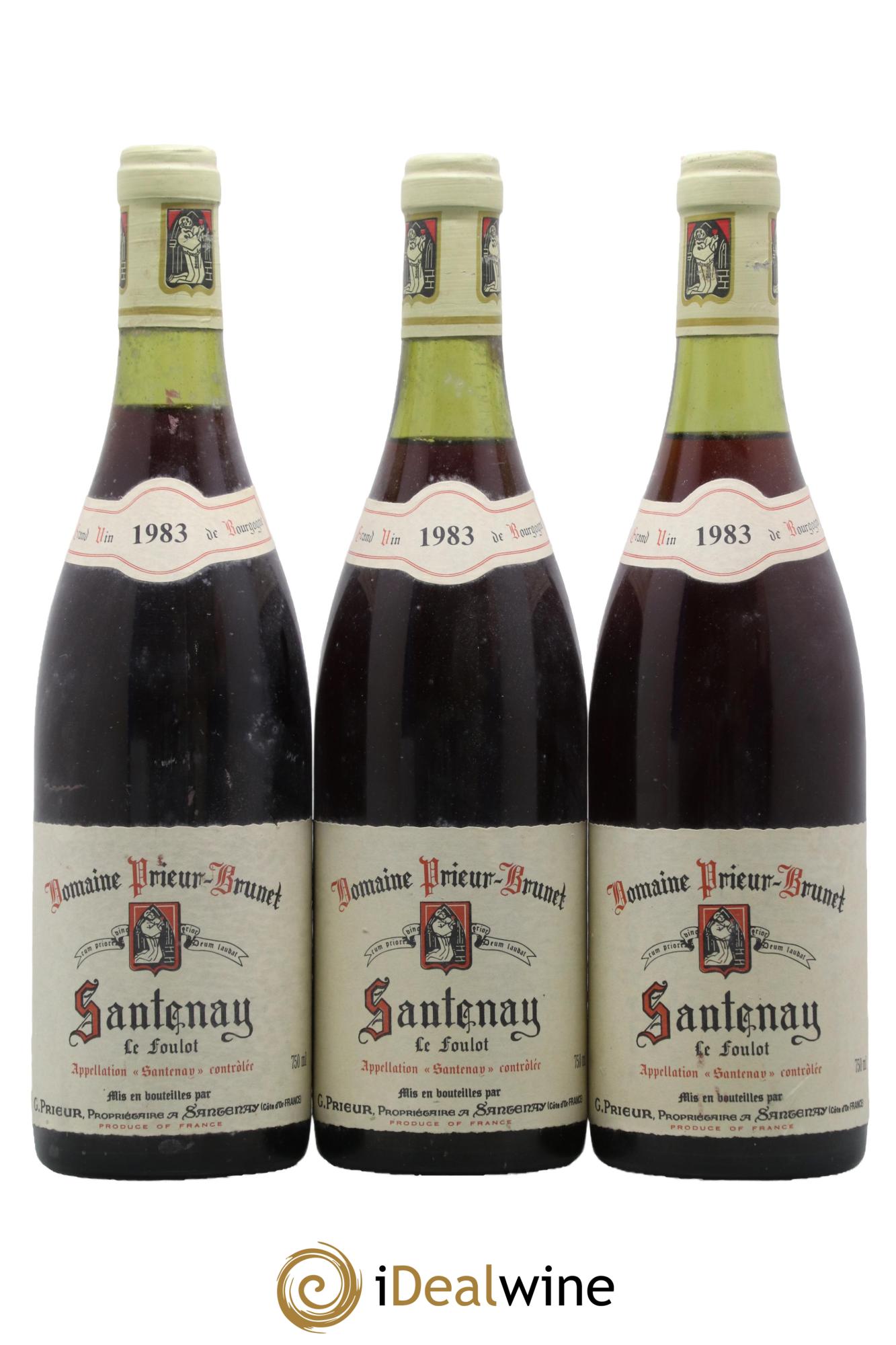 Santenay Le Foulot Domaine Prieur-Brunet 1983 - Lot de 3 bouteilles - 0