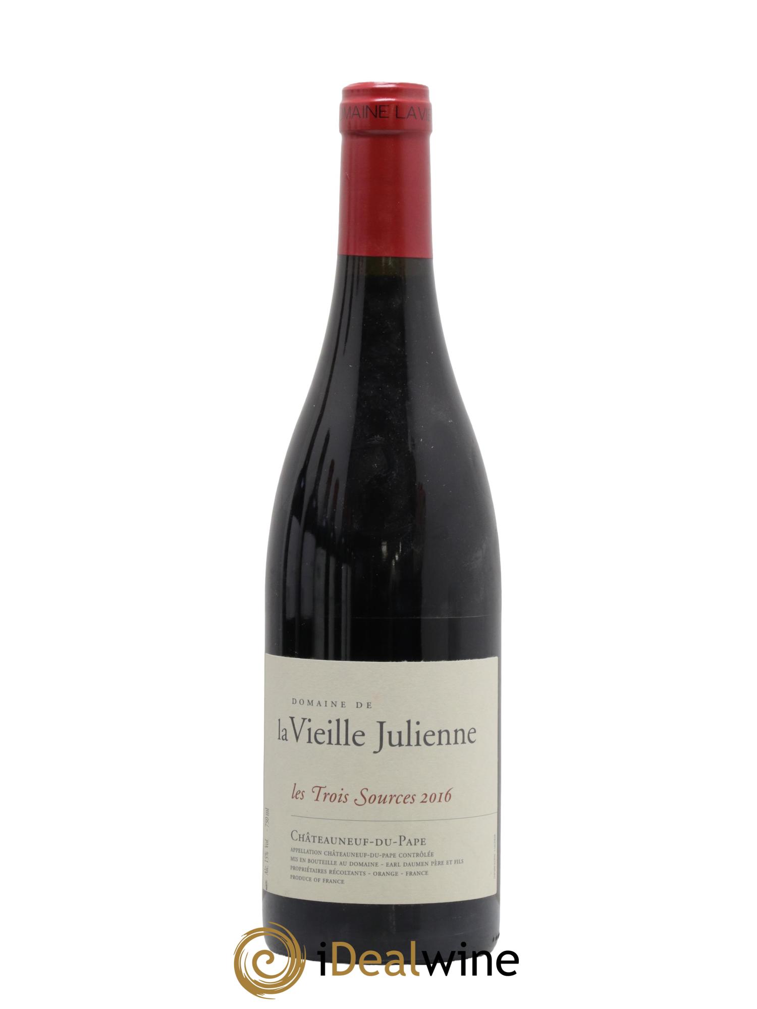 Châteauneuf-du-Pape Vieille Julienne (Domaine de la) Les Trois Sources Jean-Paul Daumen 2016 - Posten von 1 Flasche - 0