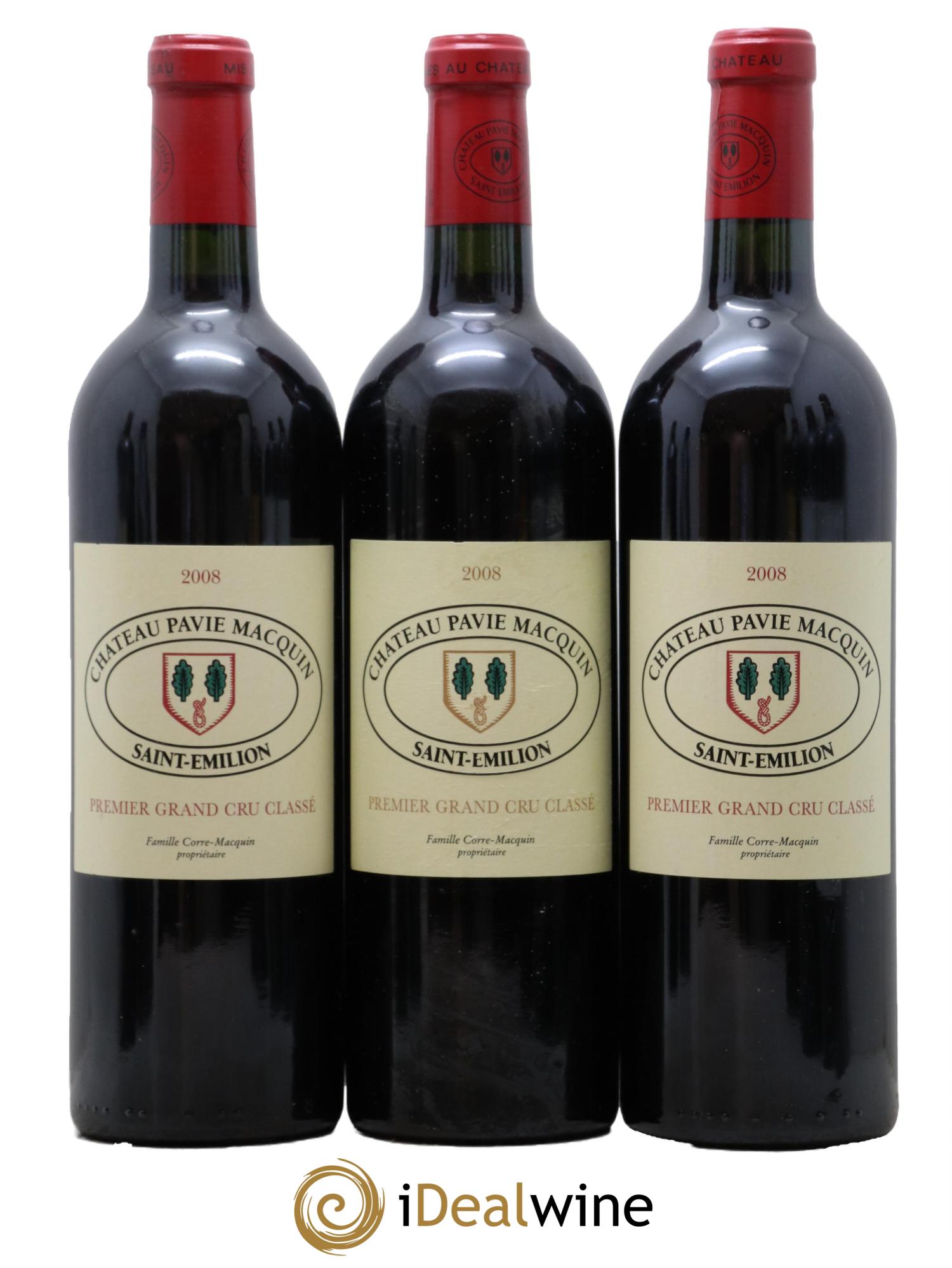 Château Pavie Macquin 1er Grand Cru Classé B  2008 - Lot de 3 bouteilles - 0