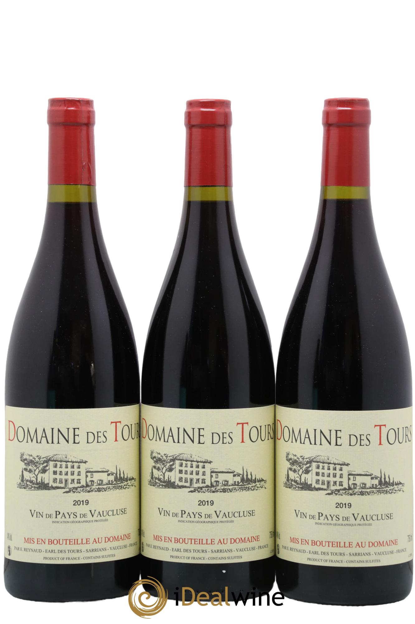 IGP Vaucluse (Vin de Pays de Vaucluse) Domaine des Tours Emmanuel Reynaud 2019 - Lot de 3 bouteilles - 0