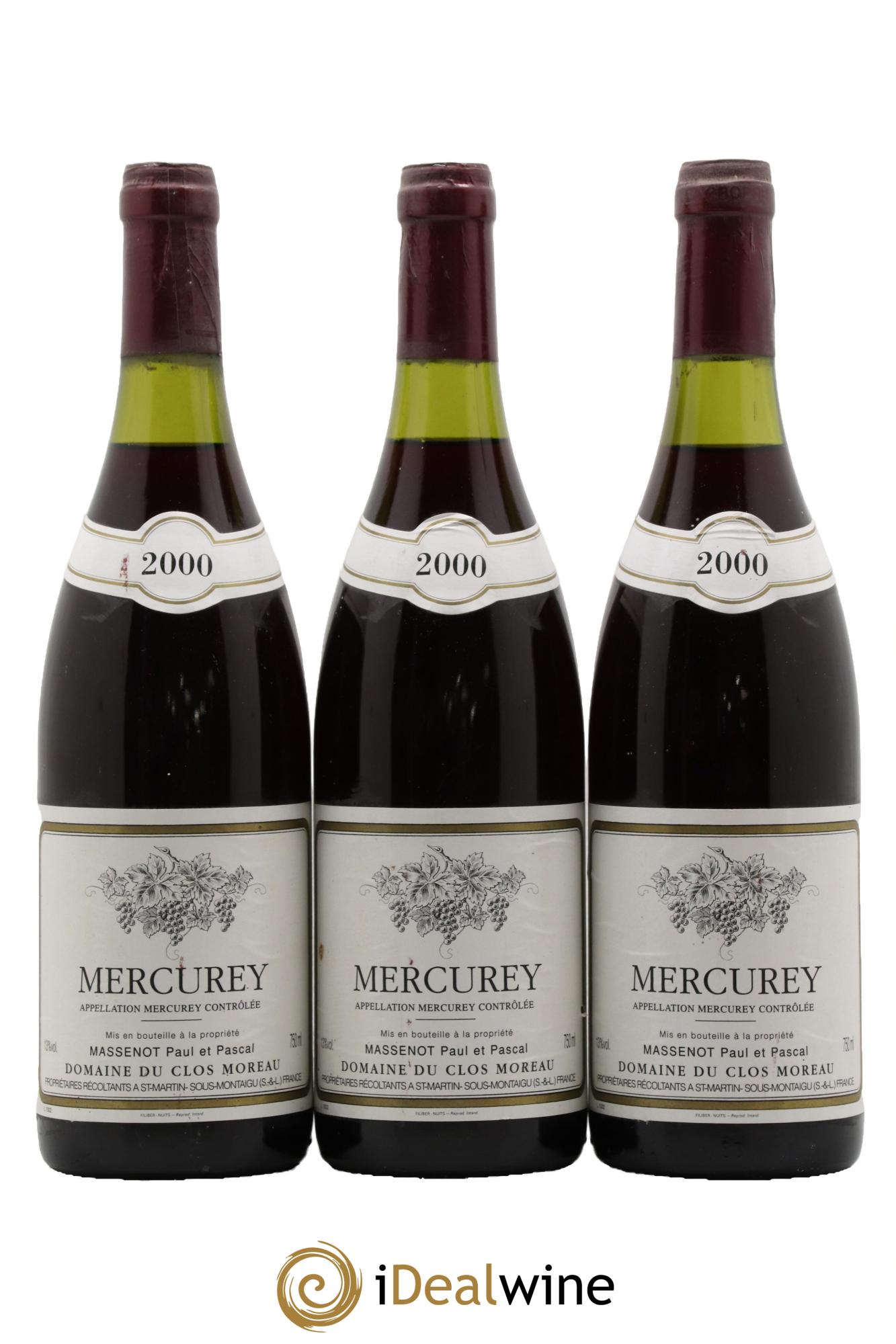 Mercurey Domaine Massenot Clos Moreau 2000 - Lot de 3 bouteilles - 0