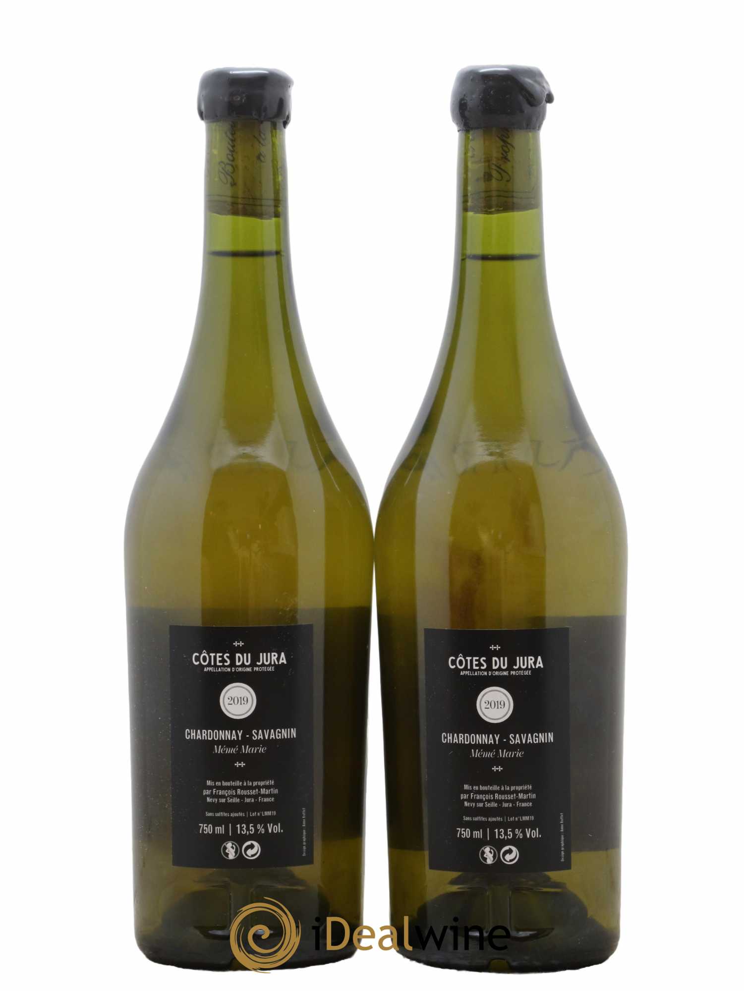 Côtes du Jura Mémé Marie François Rousset Martin  2019 - Lot de 2 bouteilles - 1