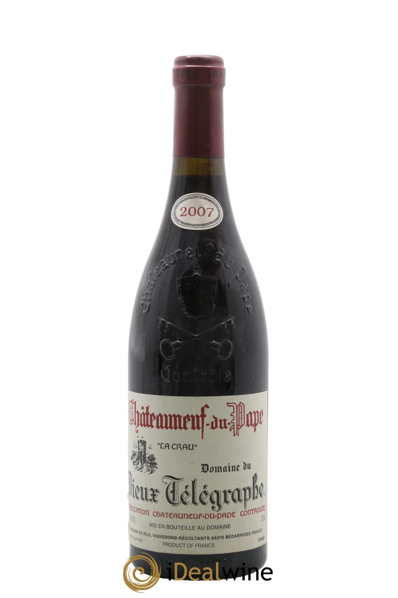 Châteauneuf-du-Pape Vieux Télégraphe (Domaine du) Vignobles Brunier 2007 - Lot de 1 bouteille - 0