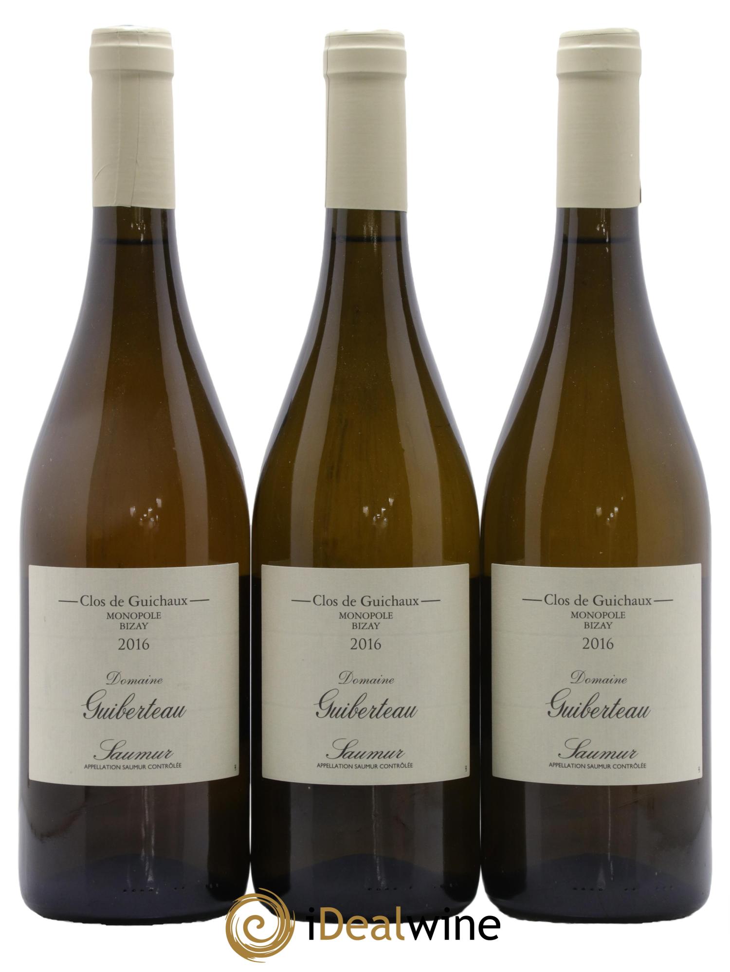 Saumur Clos de Guichaux Domaine Guiberteau 2016 - Lot de 3 bouteilles - 0