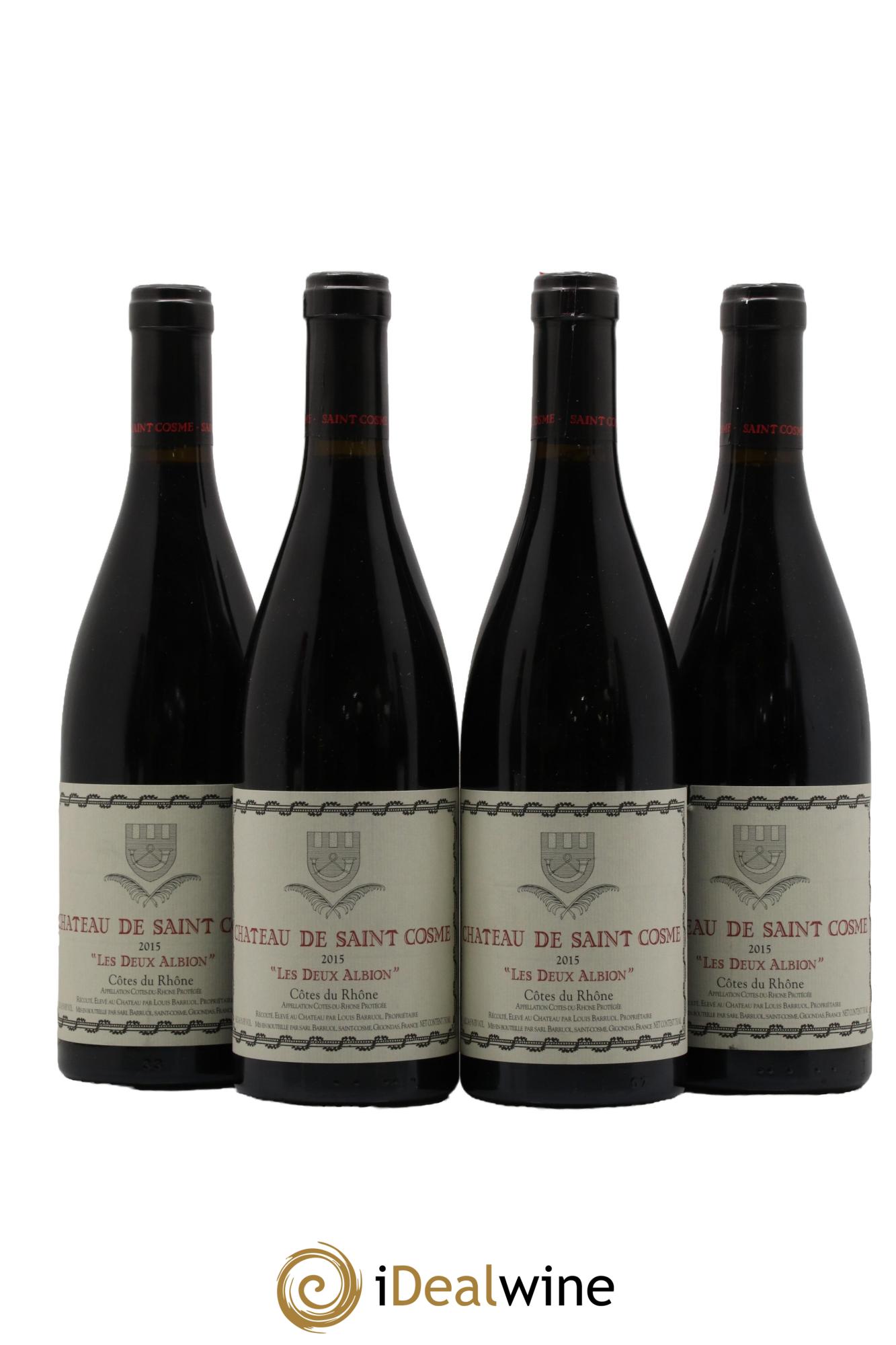 Côtes du Rhône Les Deux Albion Saint Cosme  2015 - Lot de 4 bouteilles - 0