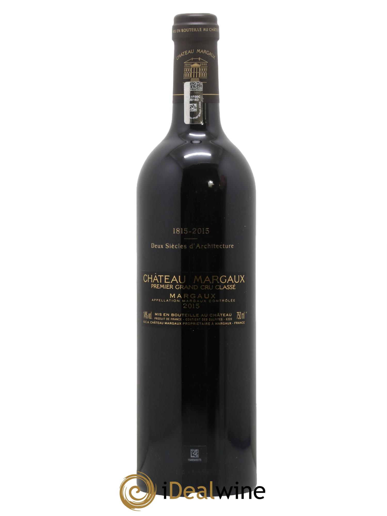 Château Margaux 1er Grand Cru Classé 2015 - Lot de 1 bouteille - 2