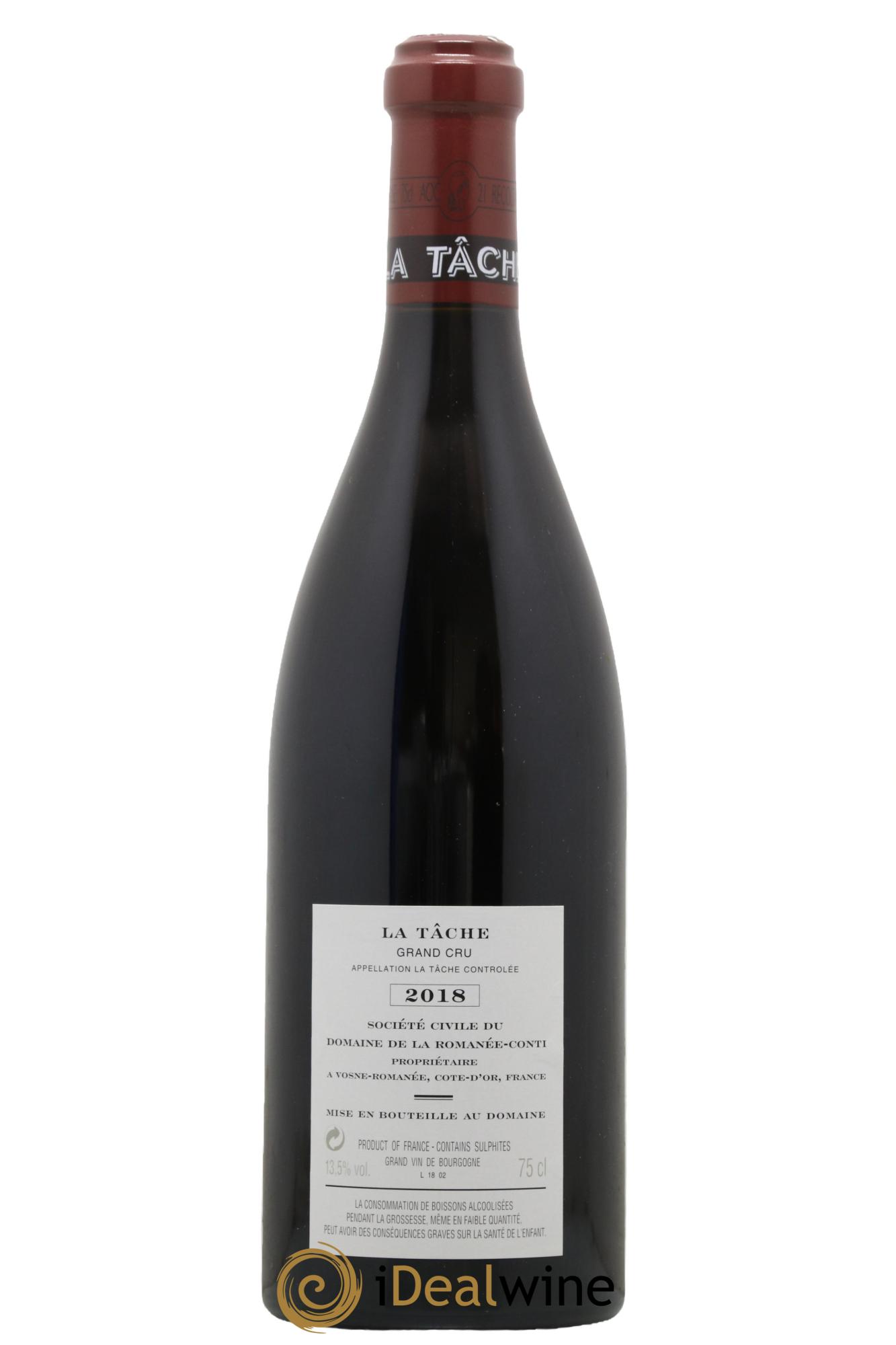 La Tâche Grand Cru Domaine de la Romanée-Conti 2018 - Lot de 1 bouteille - 1